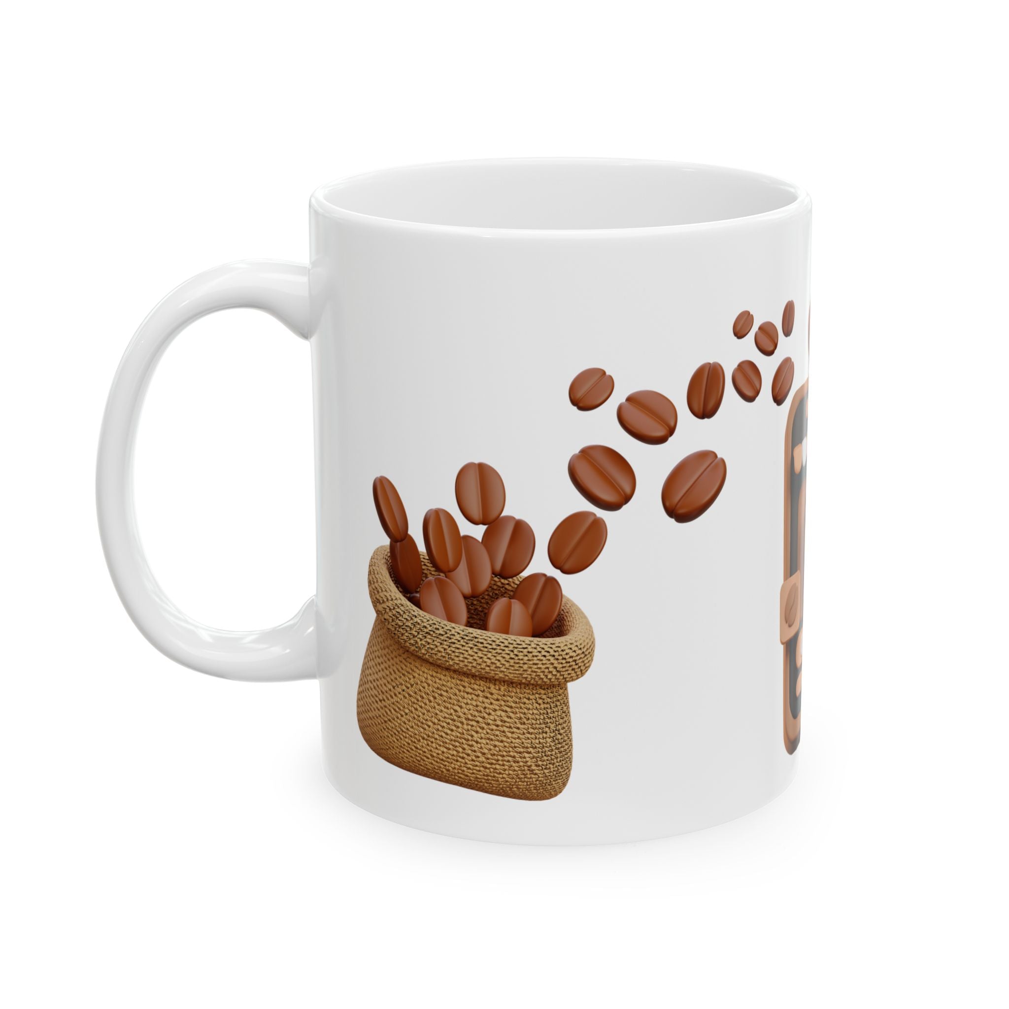 Coffee Order Ceramic Mug — Cute Coffee Phone Design (11oz & 15oz)
