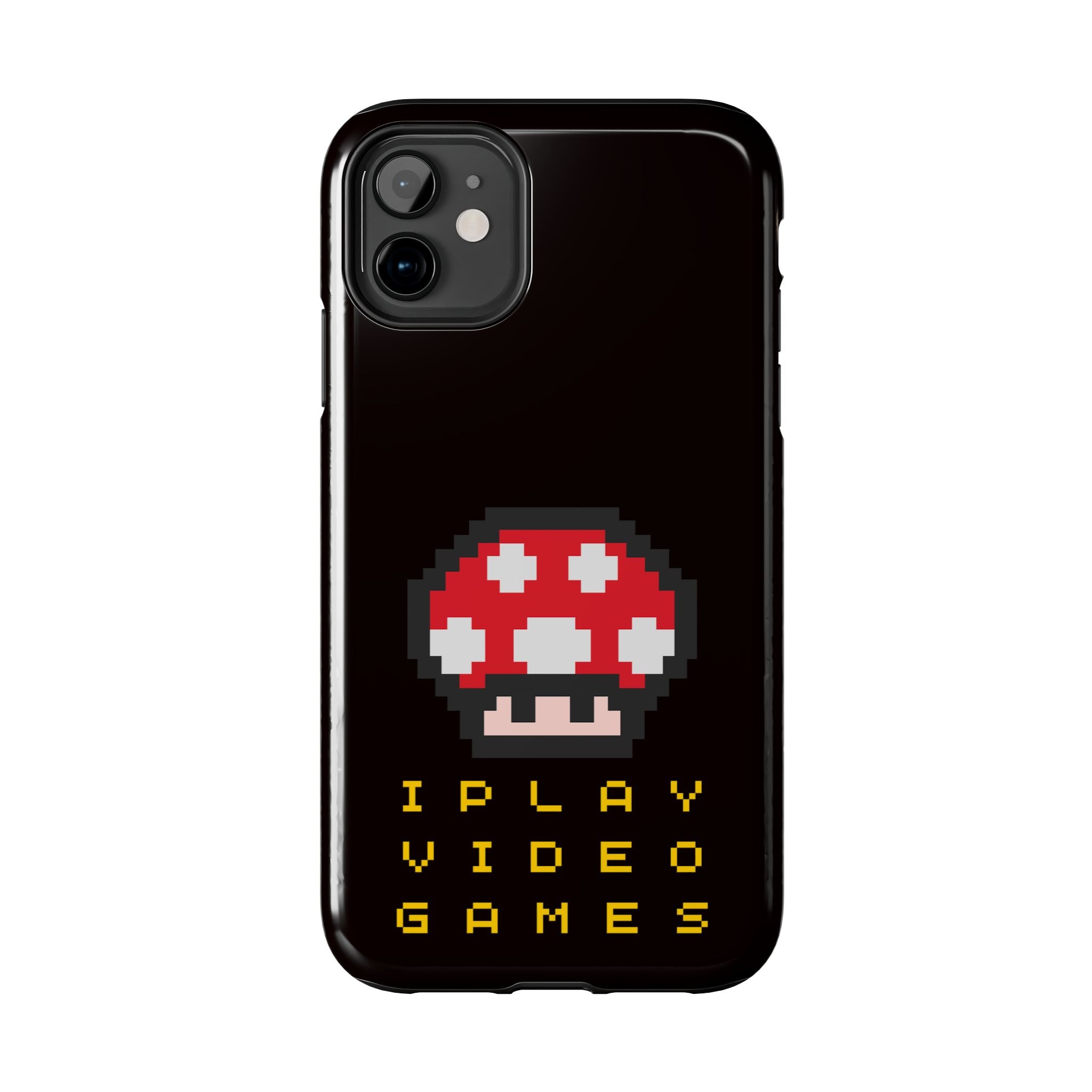 I Play Video Games Pixel Mushroom Phone Case — Tough Protective Gamer Case