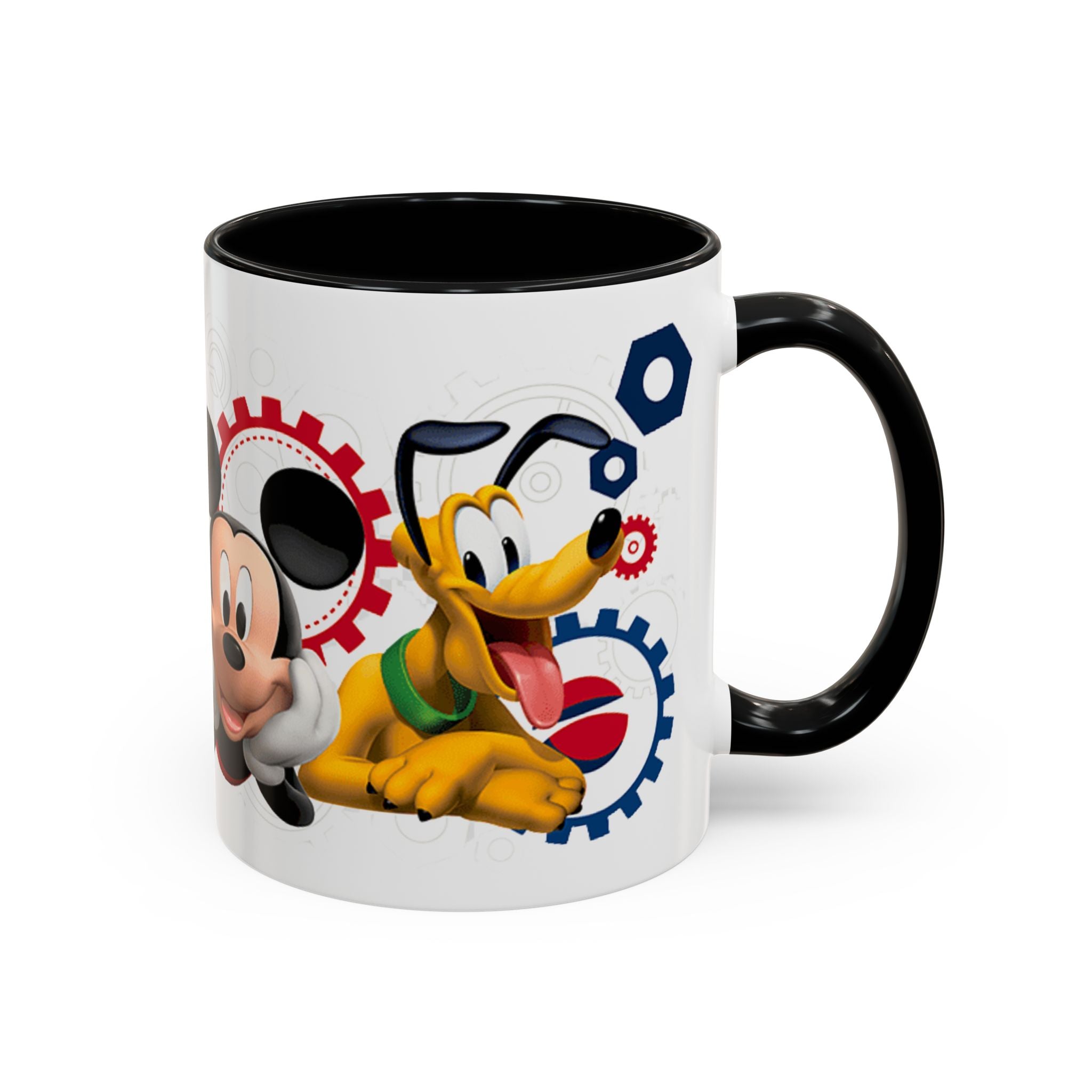 Disney Mickey & Friends Accent Coffee Mug – Mickey, Goofy & Pluto Cartoon Gift (11oz)