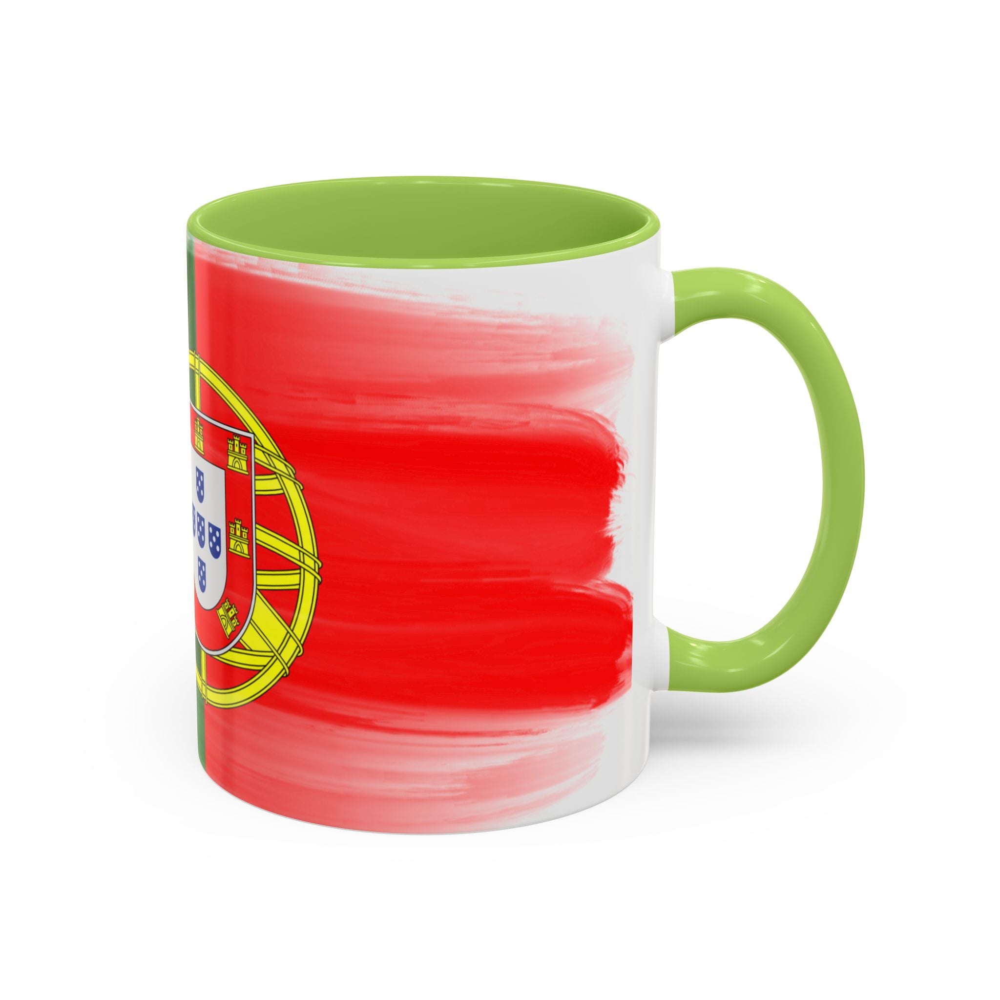 Portugal Flag Accent Coffee Mug — Painted Portuguese Crest Design (11/15oz)