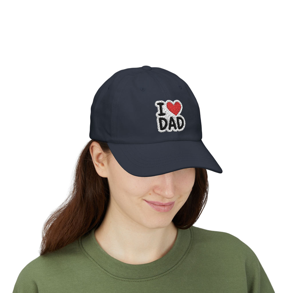 I  DAD Embroidered Dad Cap — Classic White Baseball Hat for Father’s Day