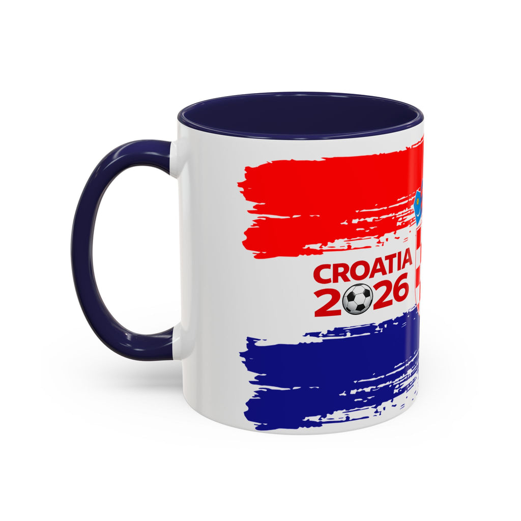 Croatia 2026 Accent Coffee Mug – Red White Blue Crest Soccer Fan Gift