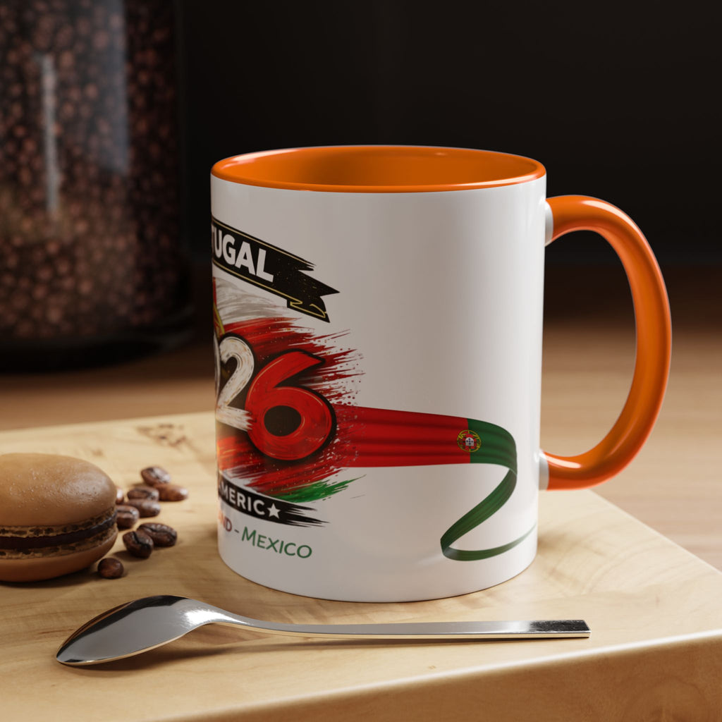 Portugal 2026 Soccer Cup Accent Coffee Mug — USA England Mexico Host Nations
