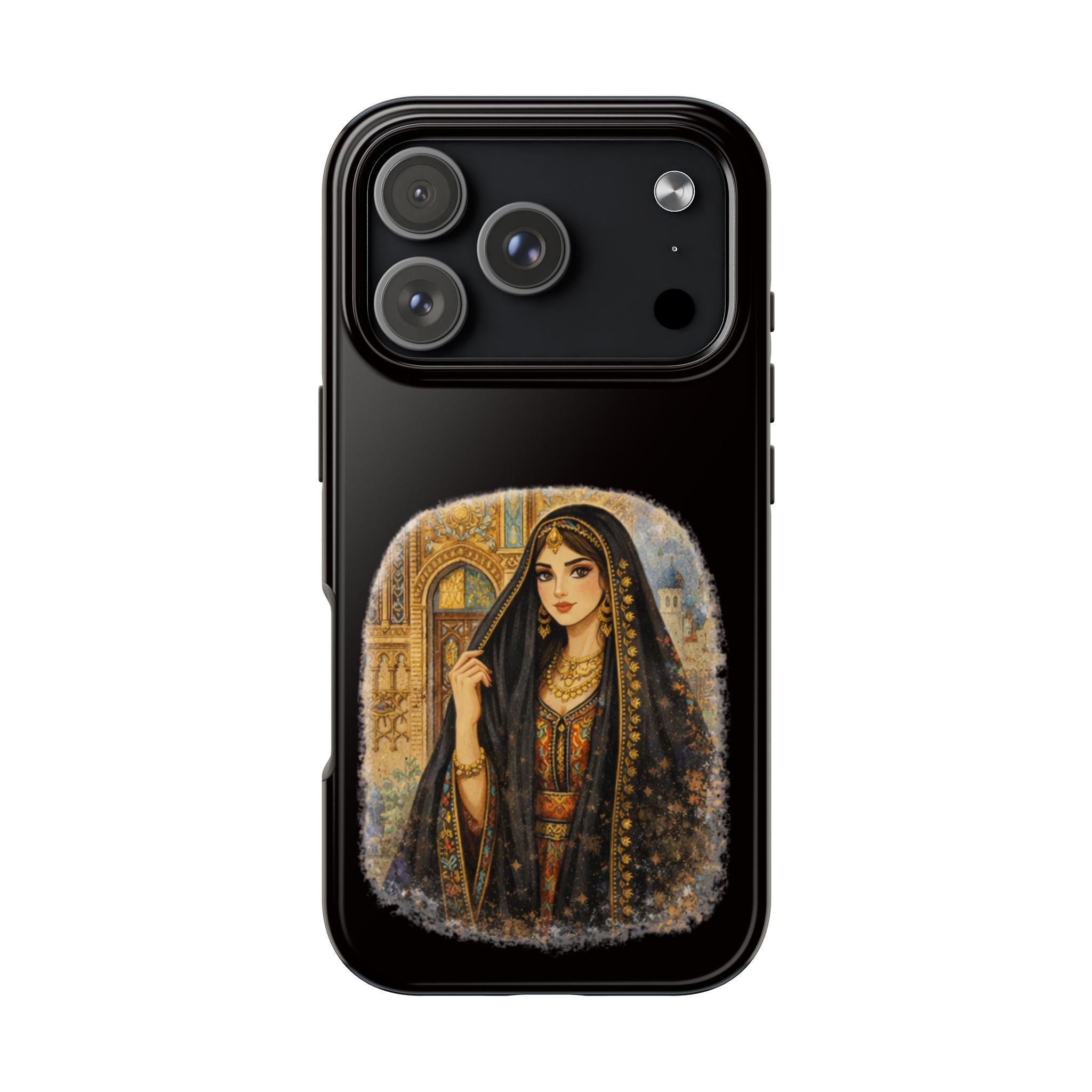 Elegant Persian Princess Tough Phone Case – Vintage Middle Eastern Art iPhone Cover