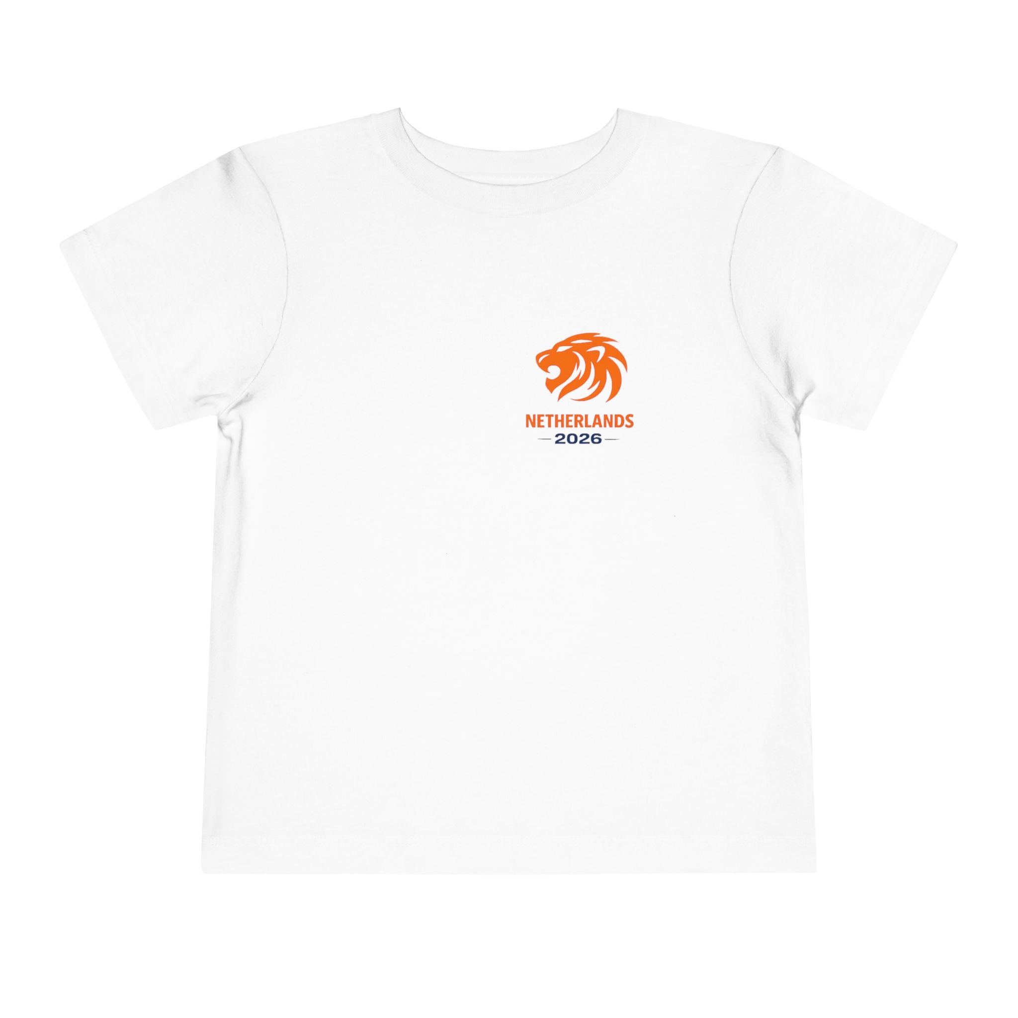 Netherlands Toddler Tee — Netherlands Lion & Flag Map Kids Shirt (Orange, Red White Blue)