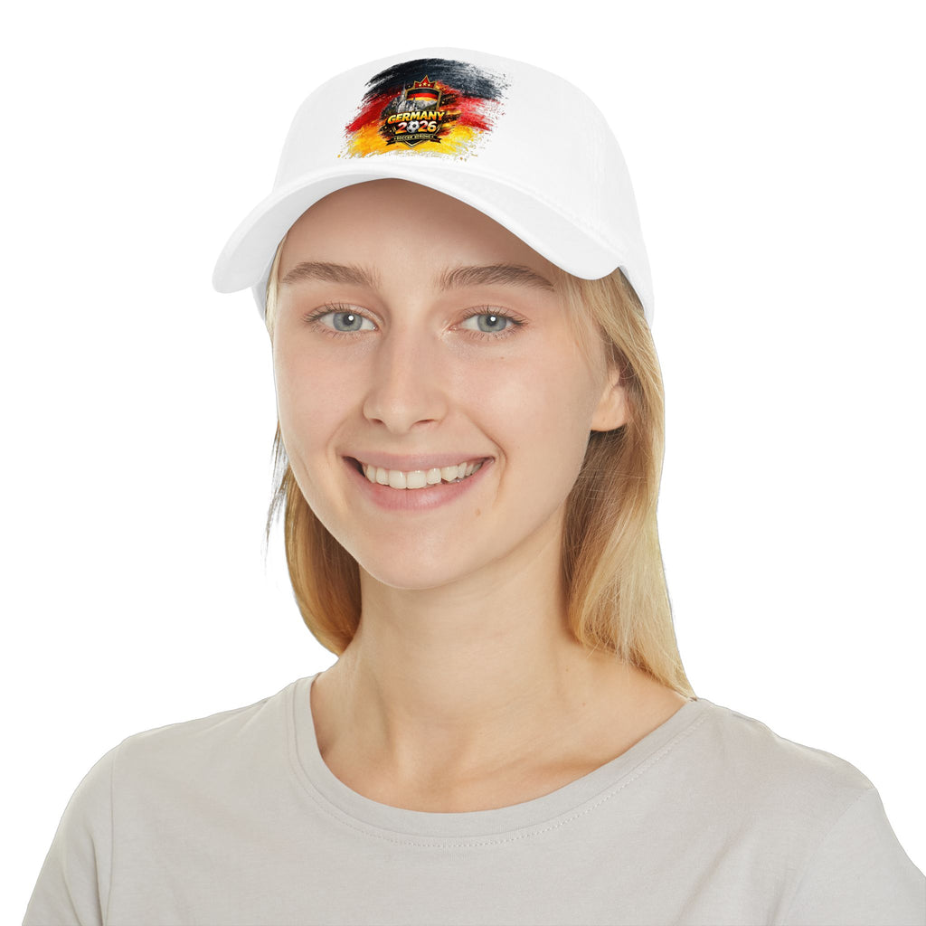 Germany 2026 Soccer Crest Baseball Cap — German Flag Brushstroke Football Hat