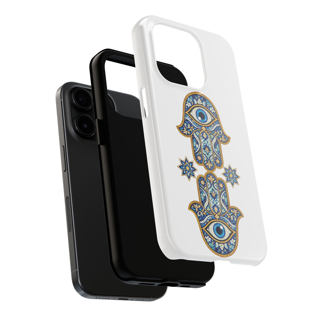 Hamsa Eye Tough Phone Case — Blue Mosaic Protective Phone Cover