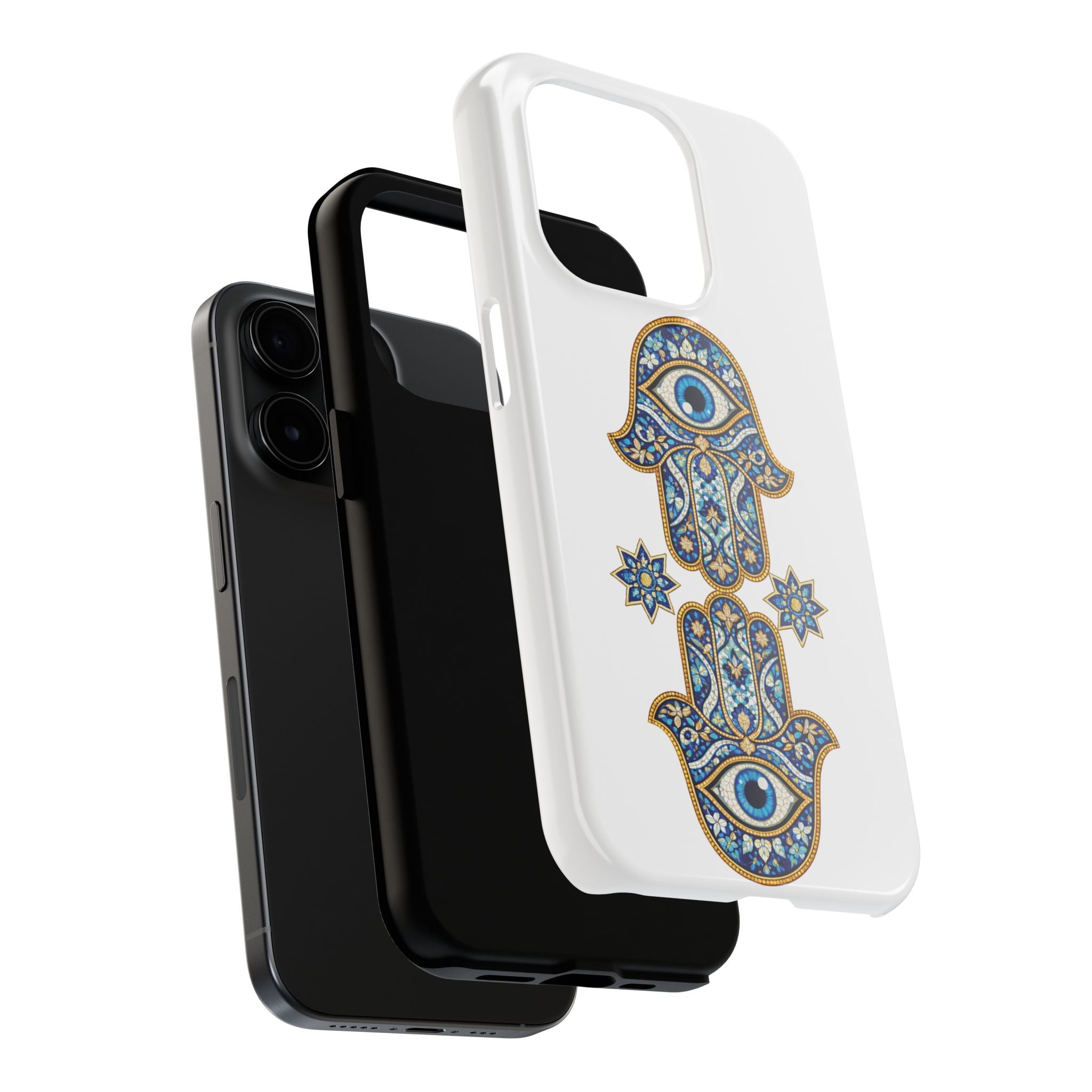 Hamsa Eye Tough Phone Case — Blue Mosaic Protective Phone Cover