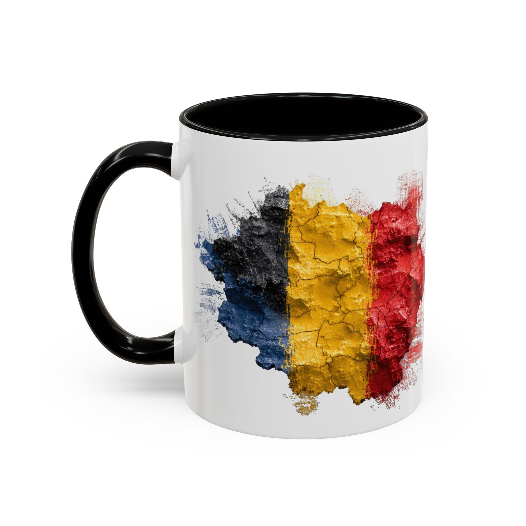 Belgium Flag Coffee Mug – Distressed Watercolor Accent Mug (11/15oz)