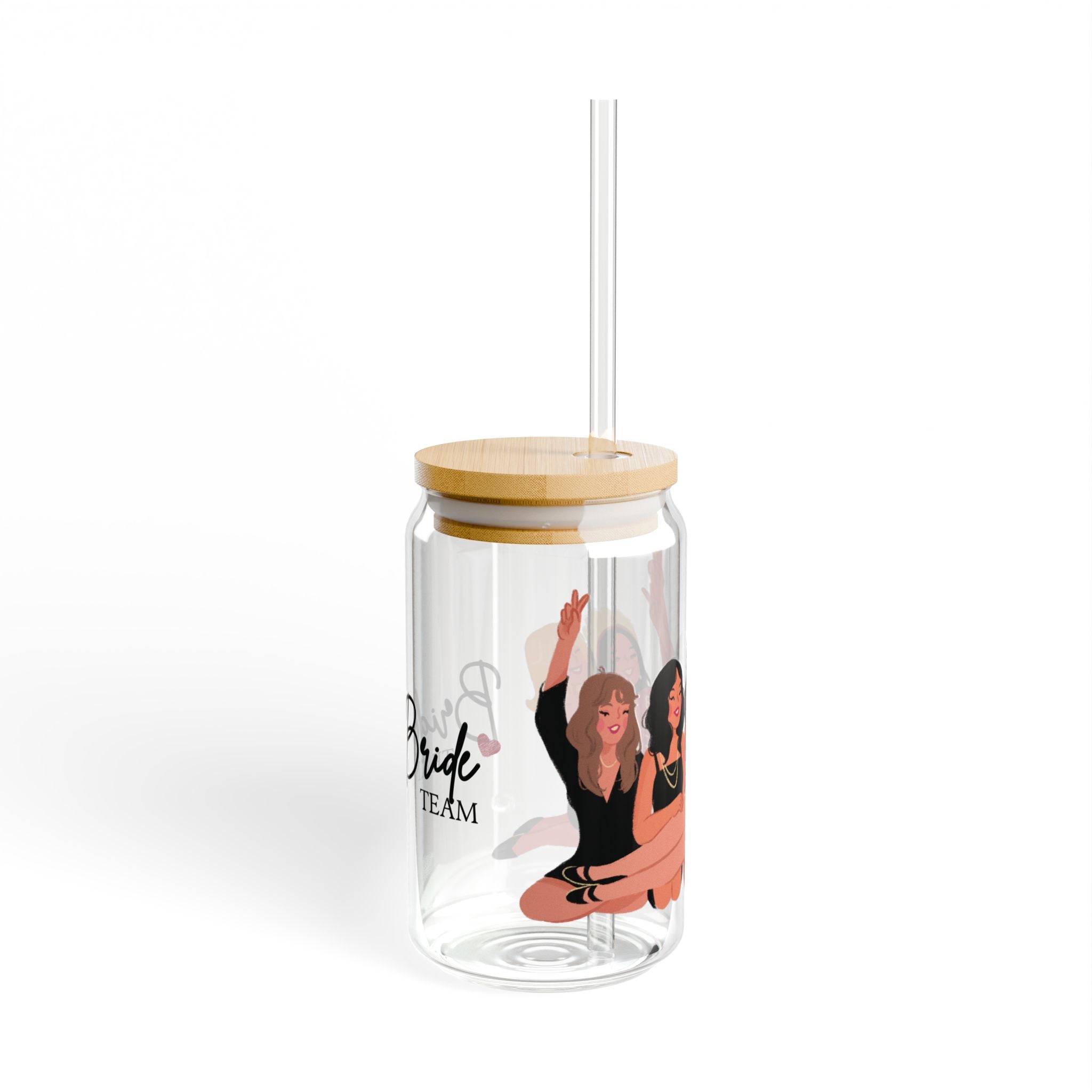 Bride Tribe 16oz Sipper Glass – Bachelorette Party Tumbler with Straw