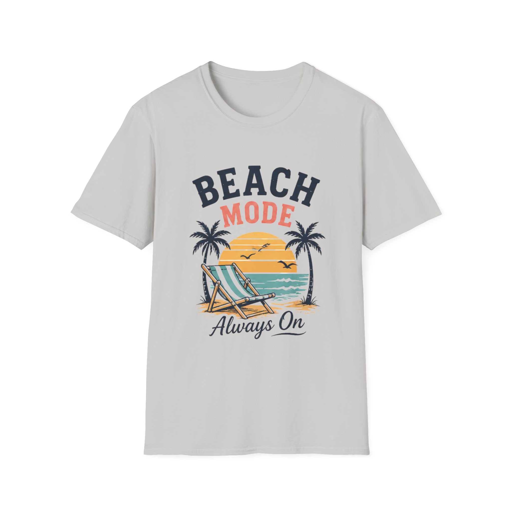 Beach Mode unisex T-Shirt — "Always On" Vintage Sunset Beach Graphic