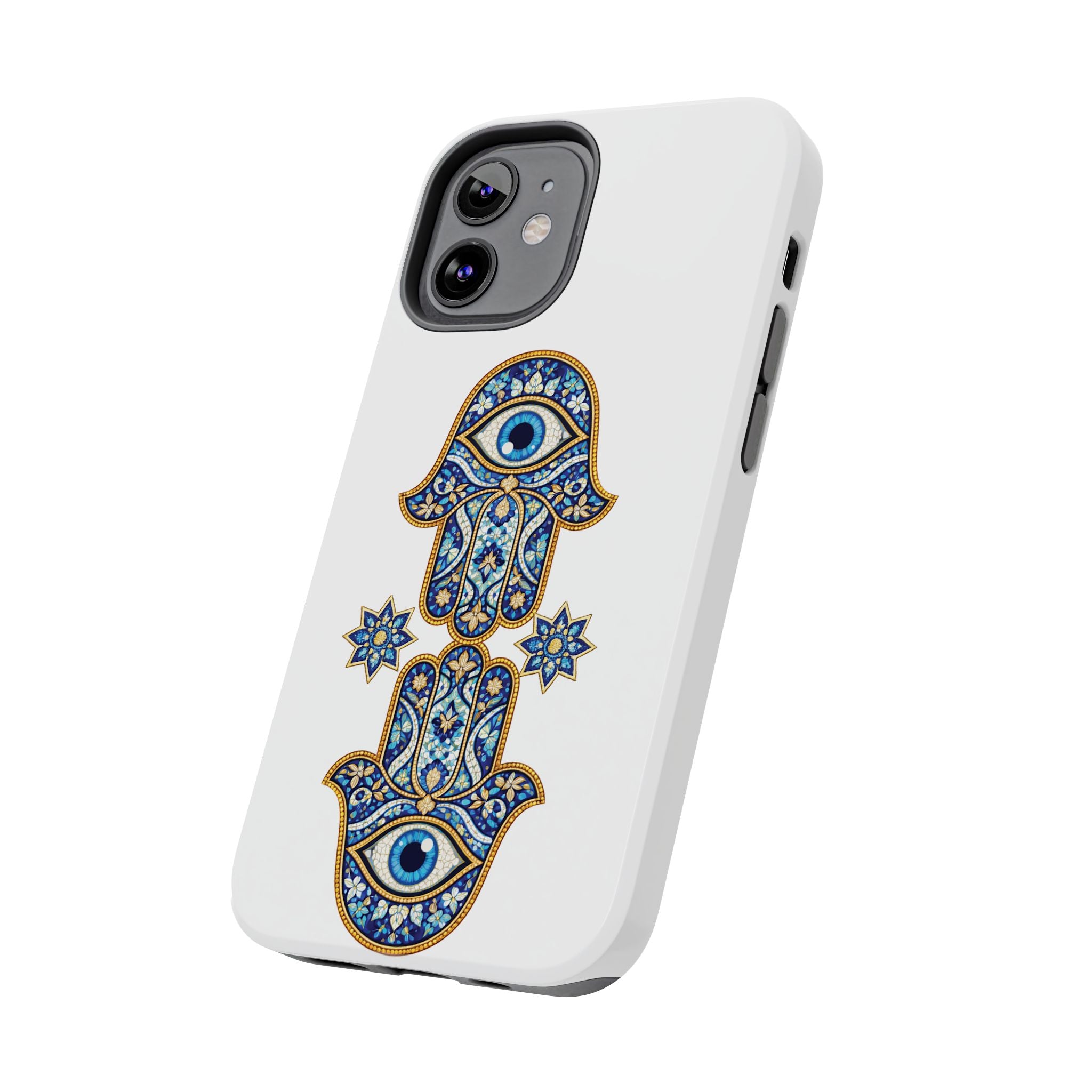 Hamsa Eye Tough Phone Case — Blue Mosaic Protective Phone Cover