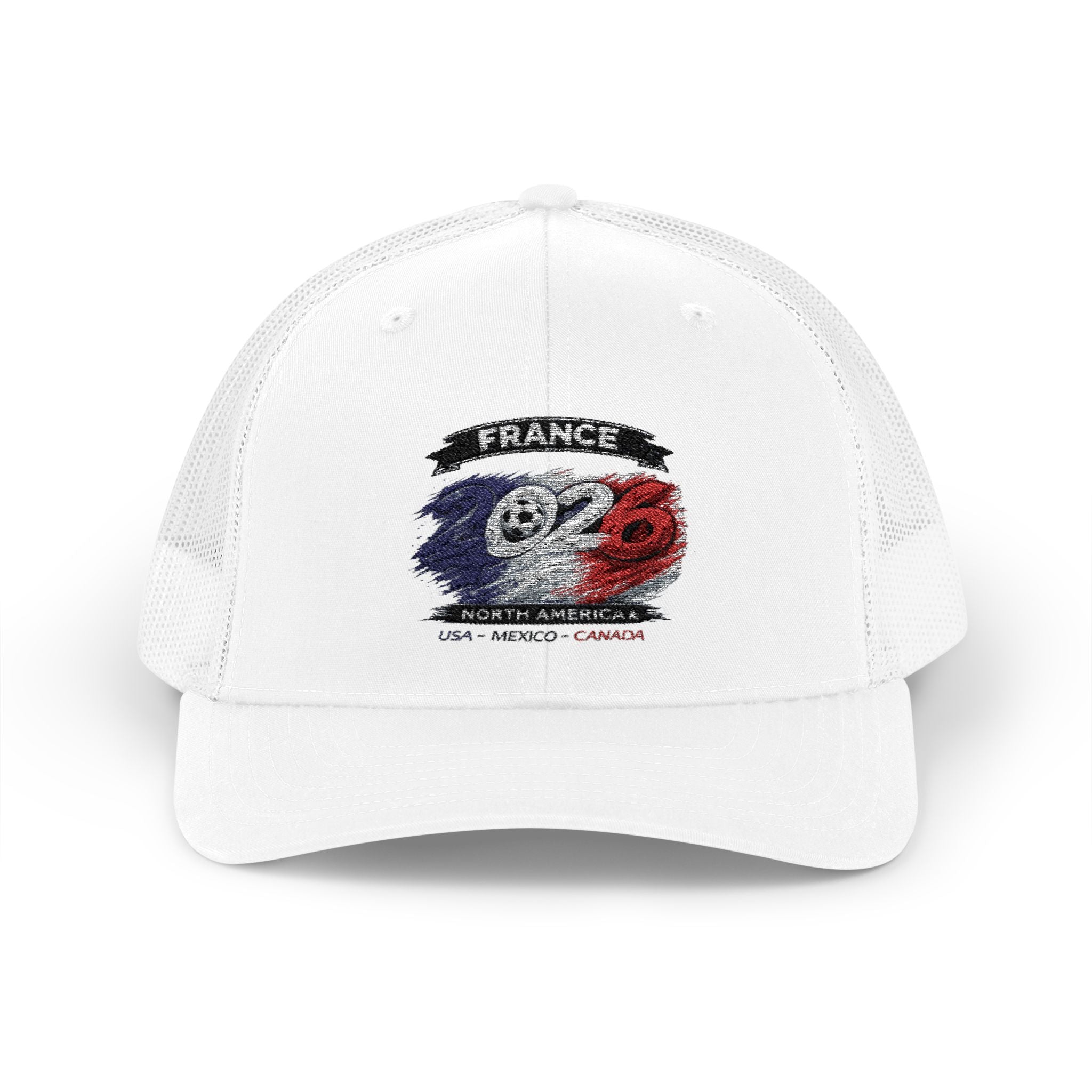 Patriotic Skull Snapback Trucker Cap — USA France Canada Vintage Flag Design