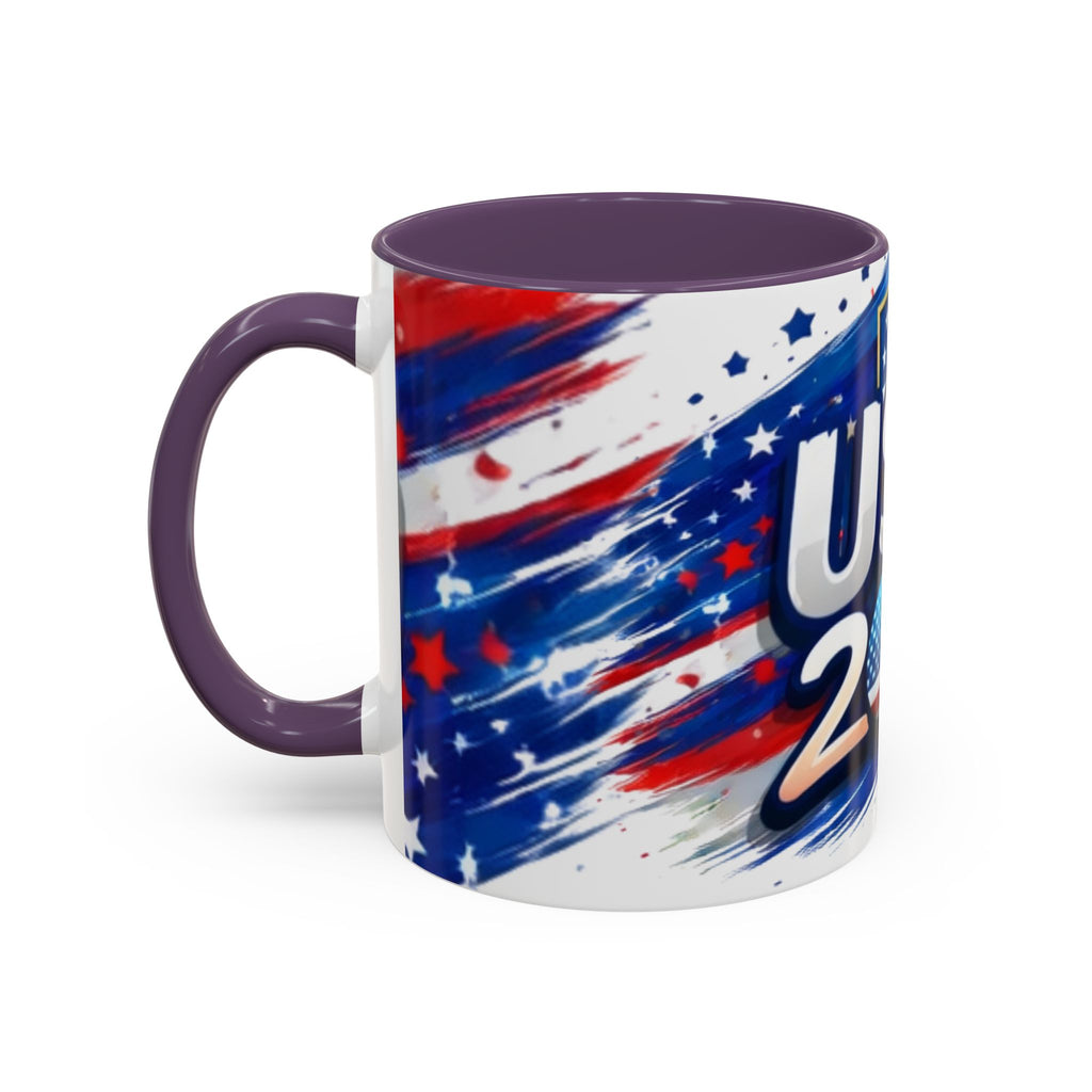 USA 2026 Flag Accent Coffee Mug — Patriotic Fourth of July Drinkware