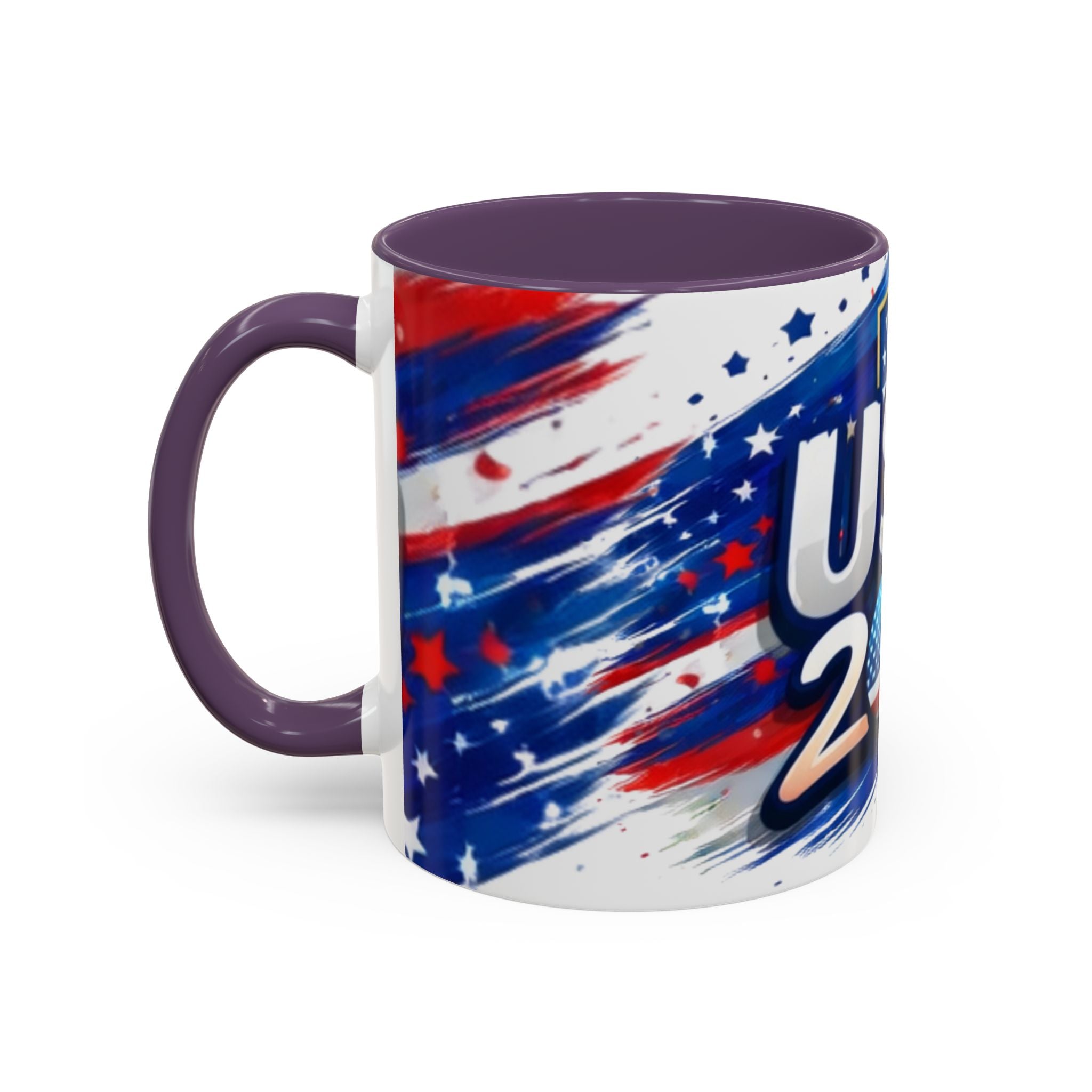 USA 2026 Flag Accent Coffee Mug — Patriotic Fourth of July Drinkware