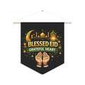 Eid Pennant Flag — "Blessed Eid Grateful Heart" Decorative Islamic Wall Banner