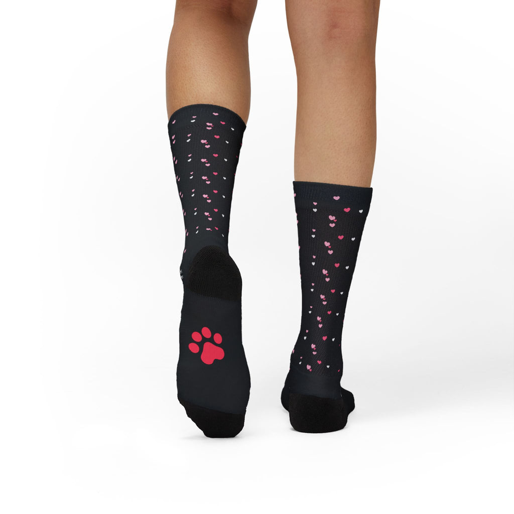 Cat Mom Sublimation Socks — Cute Paw Print Crew Socks for Cat Lovers