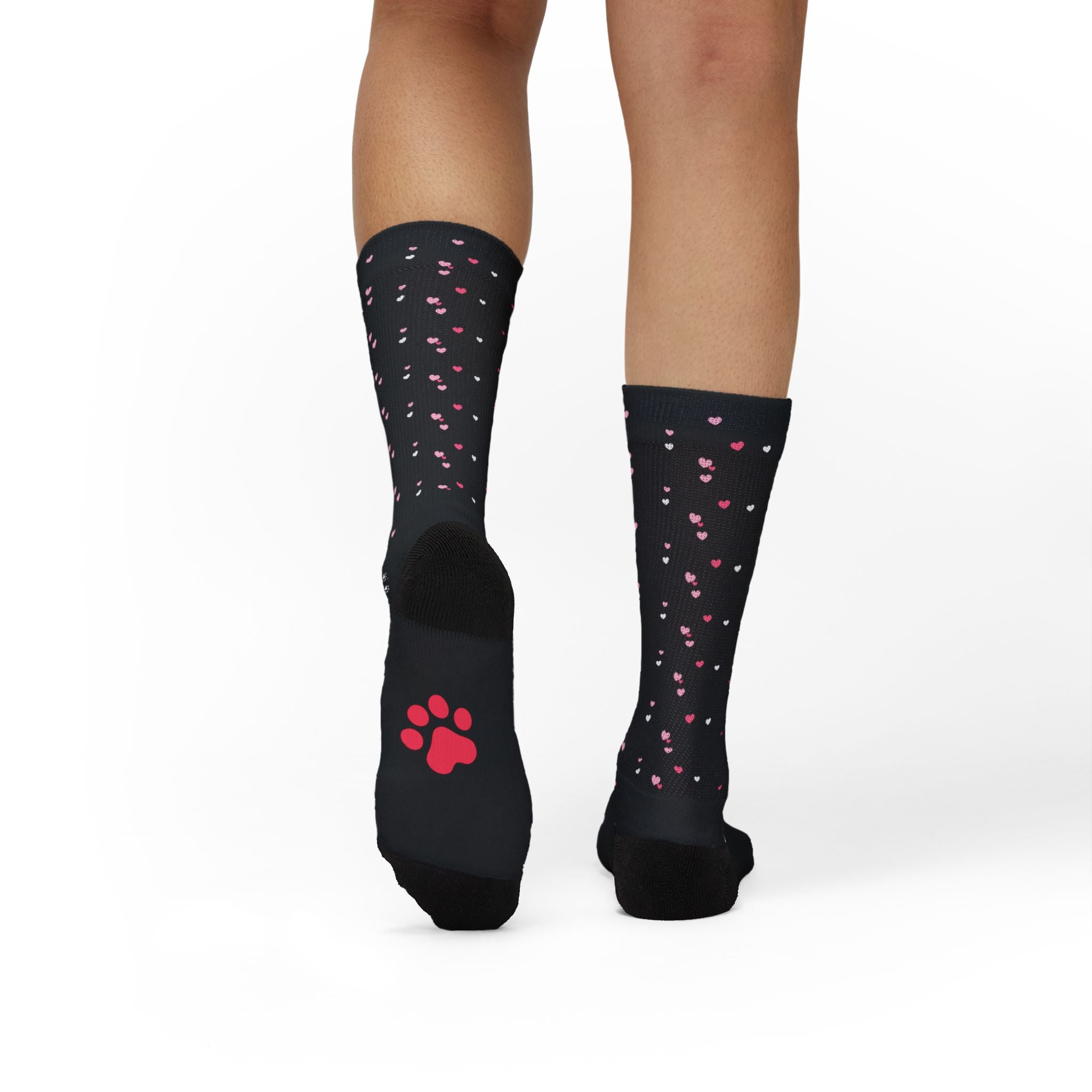 Cat Mom Sublimation Socks — Cute Paw Print Crew Socks for Cat Lovers