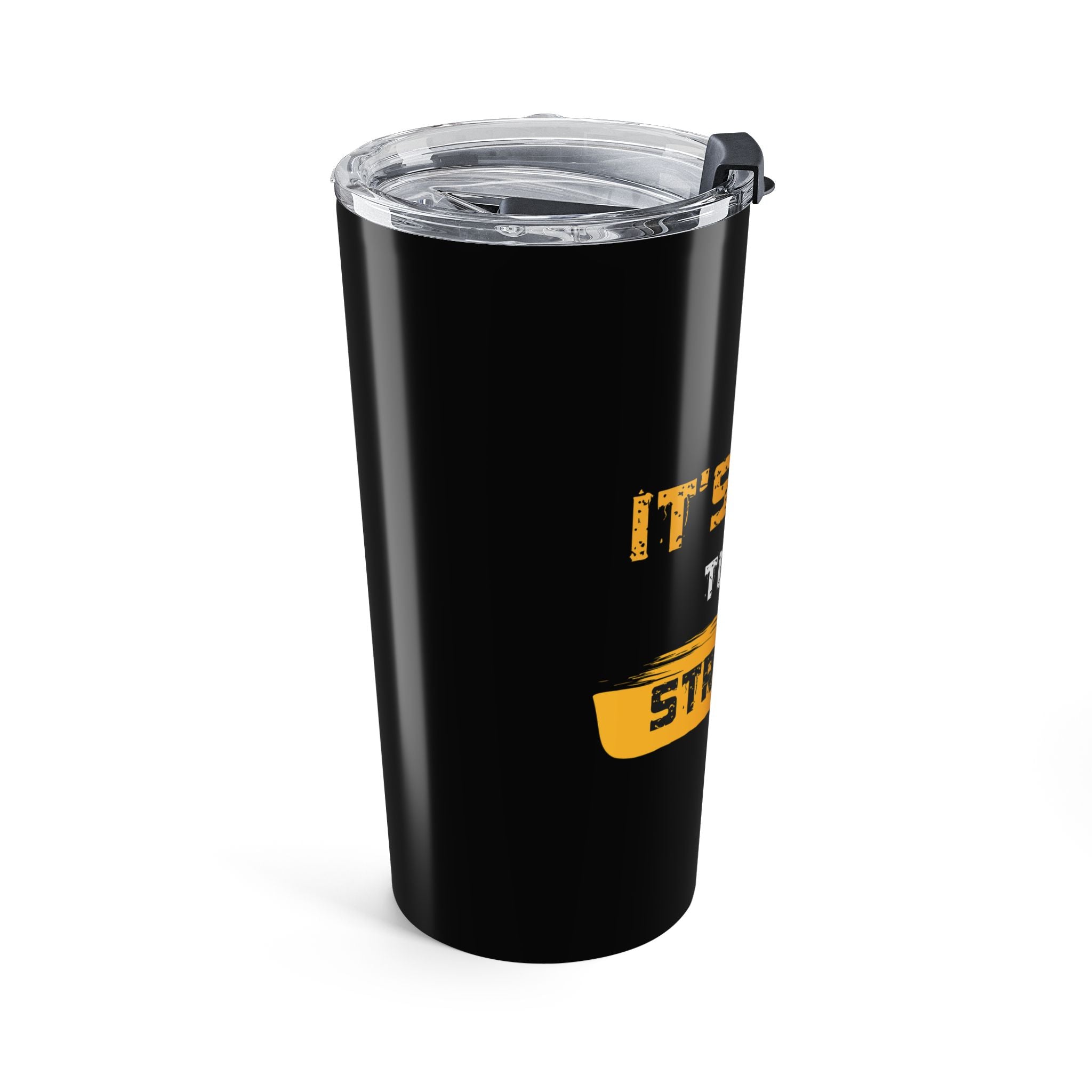 20oz Motivational Tumbler – "It's Time to Get Stronger" Gym Water Bottle