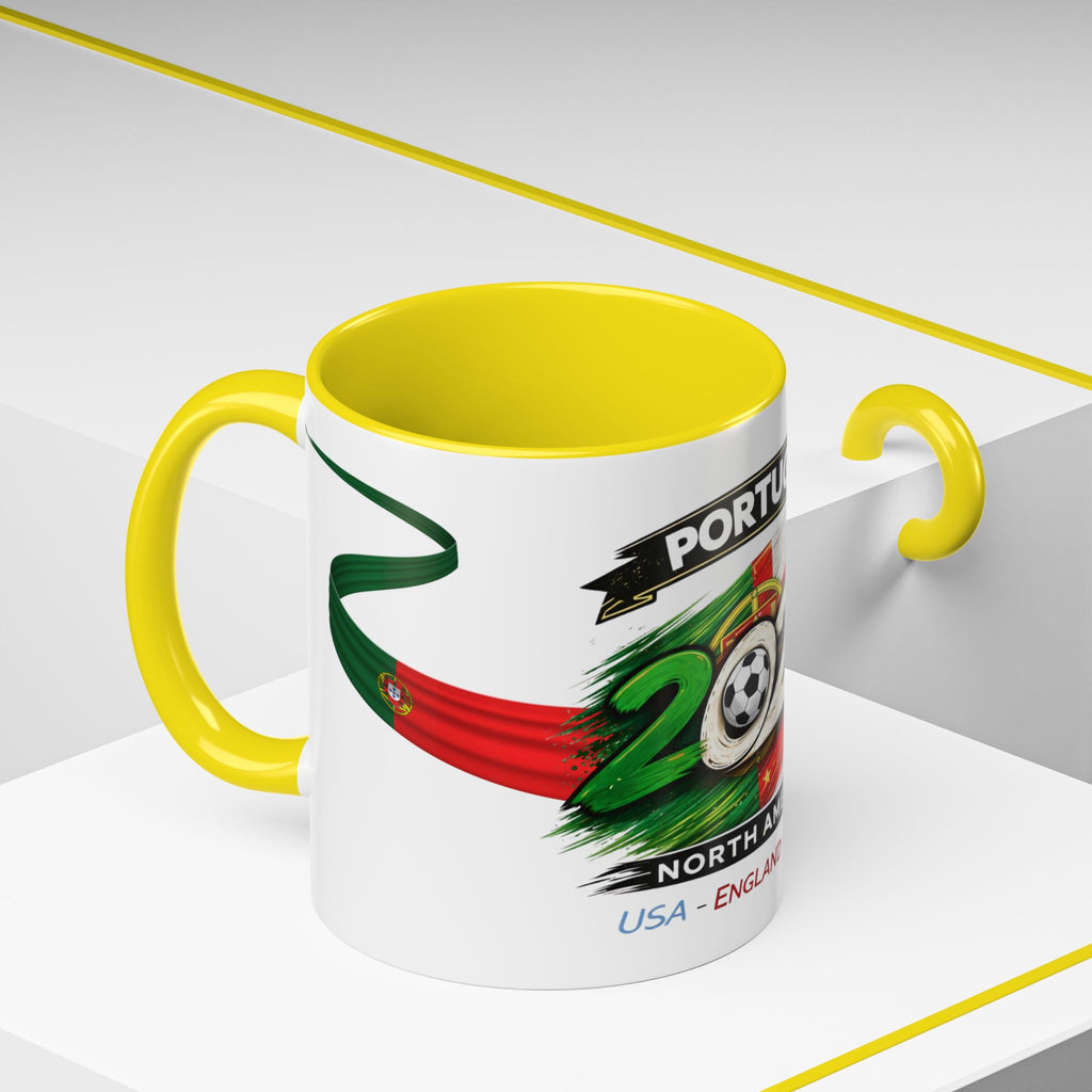 Portugal 2026 Soccer Cup Accent Coffee Mug — USA England Mexico Host Nations