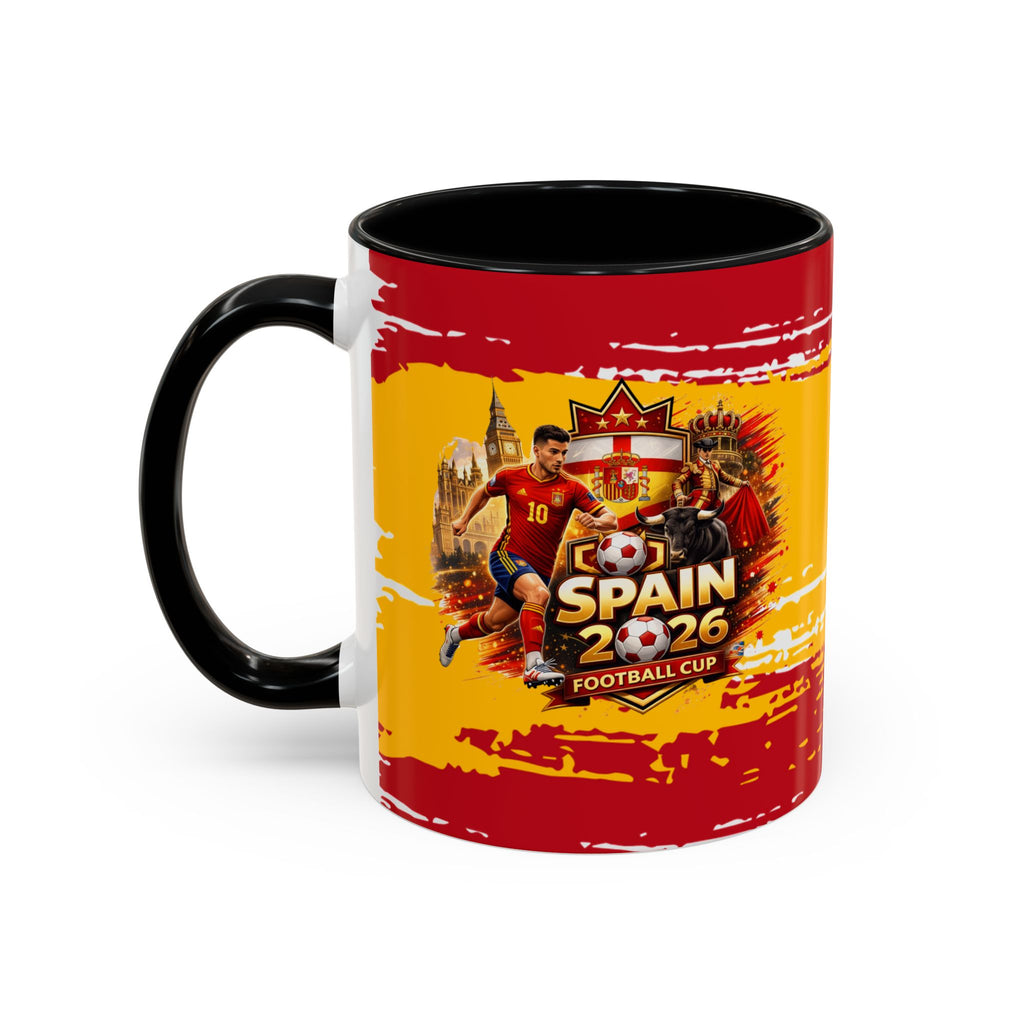 Spanish Flag Accent Coffee Mug – Bold Red & Gold Brushstroke Ceramic Mug