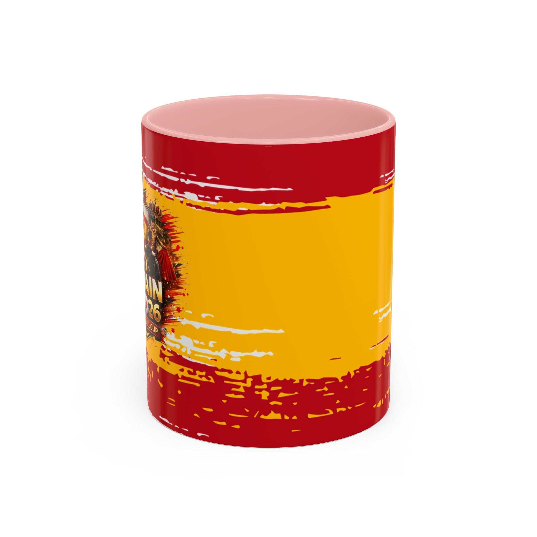 Spanish Flag Accent Coffee Mug – Bold Red & Gold Brushstroke Ceramic Mug