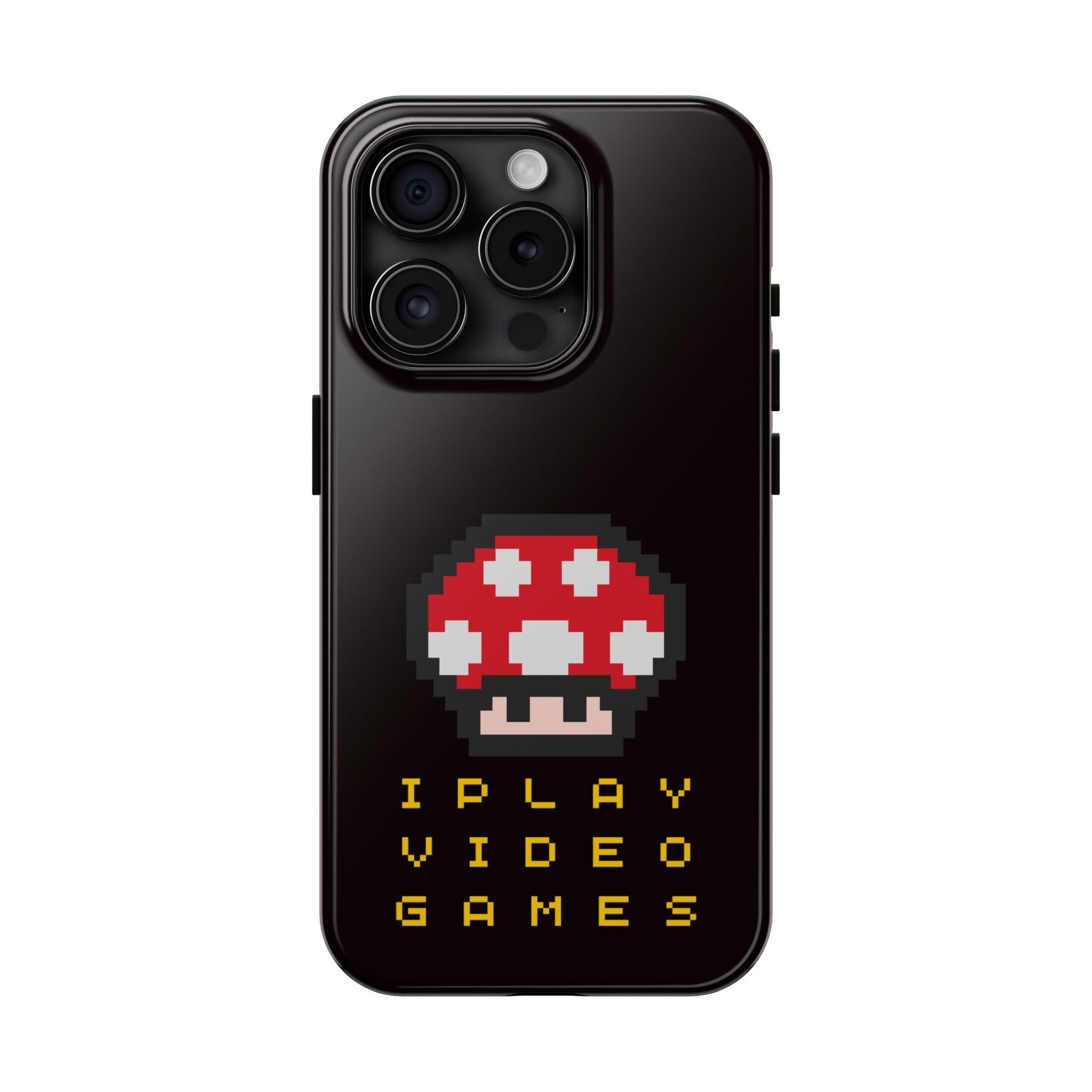 I Play Video Games Pixel Mushroom Phone Case — Tough Protective Gamer Case