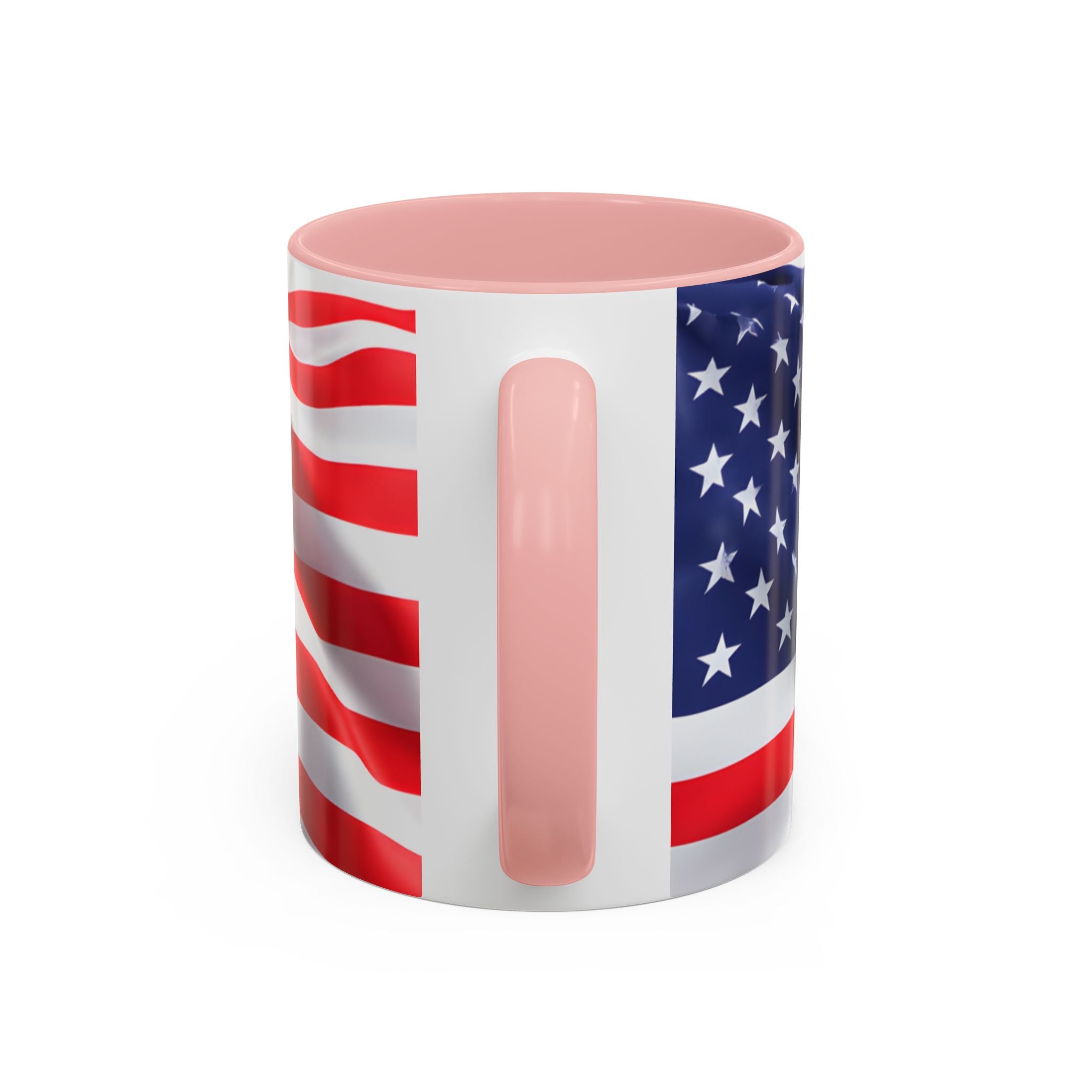 American Flag Accent Coffee Mug — Patriotic USA Stars & Stripes Ceramic Mug (11/15oz)