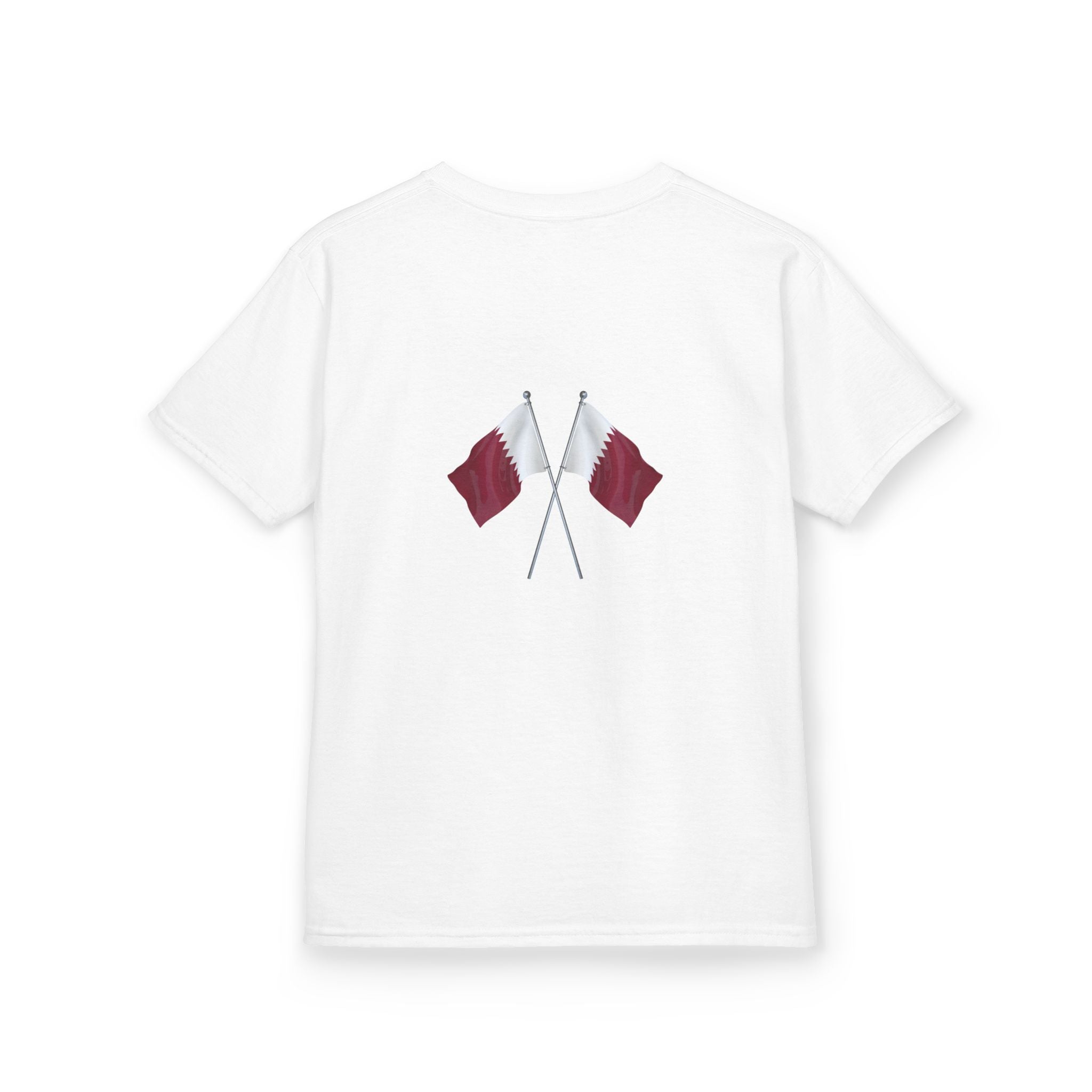 Qatar 2026 Kids T-Shirt — Cup Style Football Tee with Qatar Flags