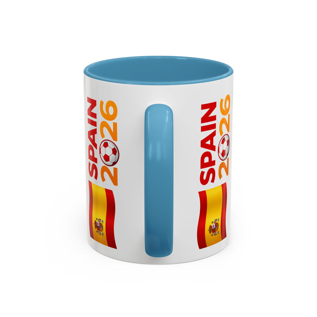 Spain 2026 Soccer Trophy Accent Coffee Mug — Spain Flag Football Fan Gift (11/15oz)