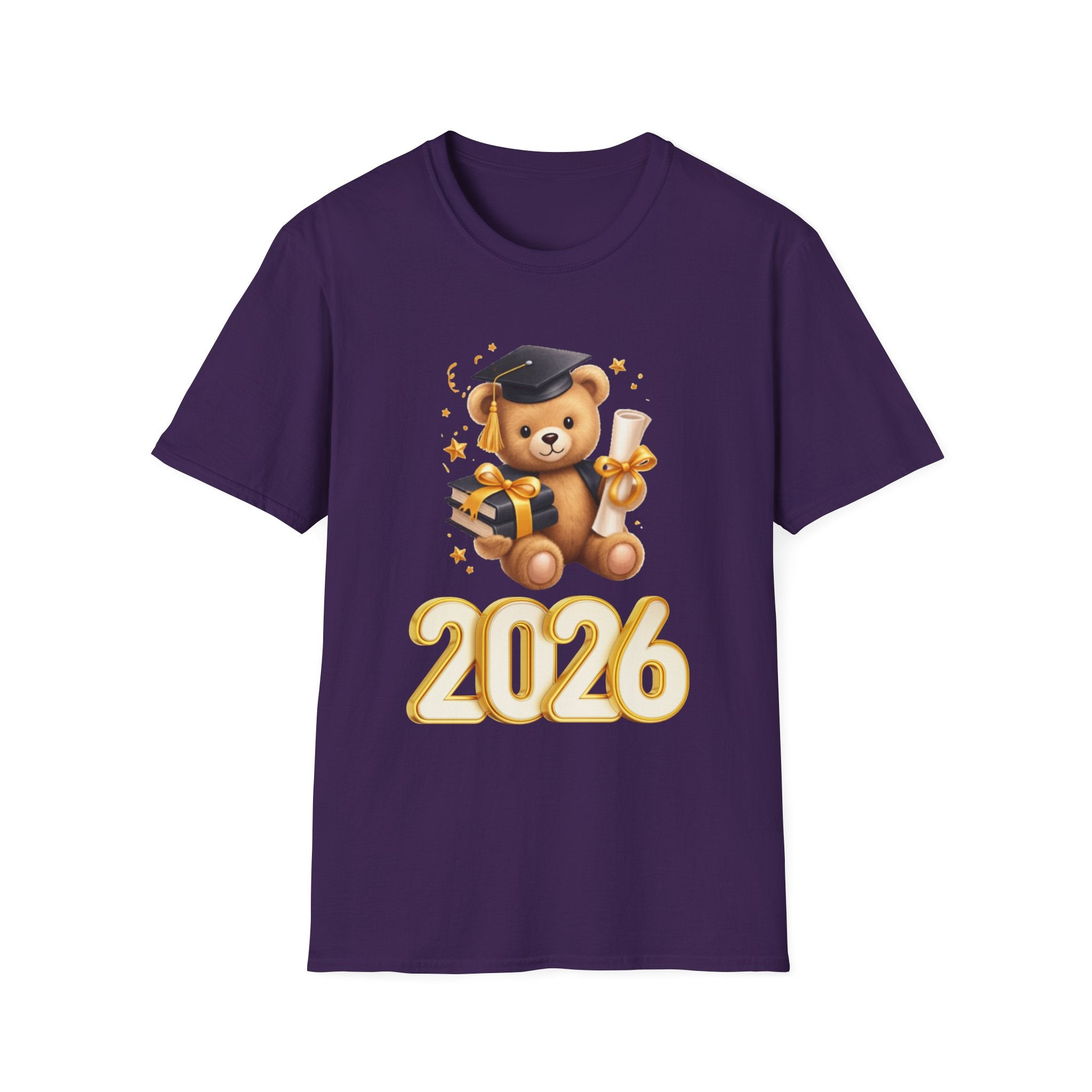 2026 Graduation Bear T-Shirt — Cute Teddy Grad Cap & Diploma Tee