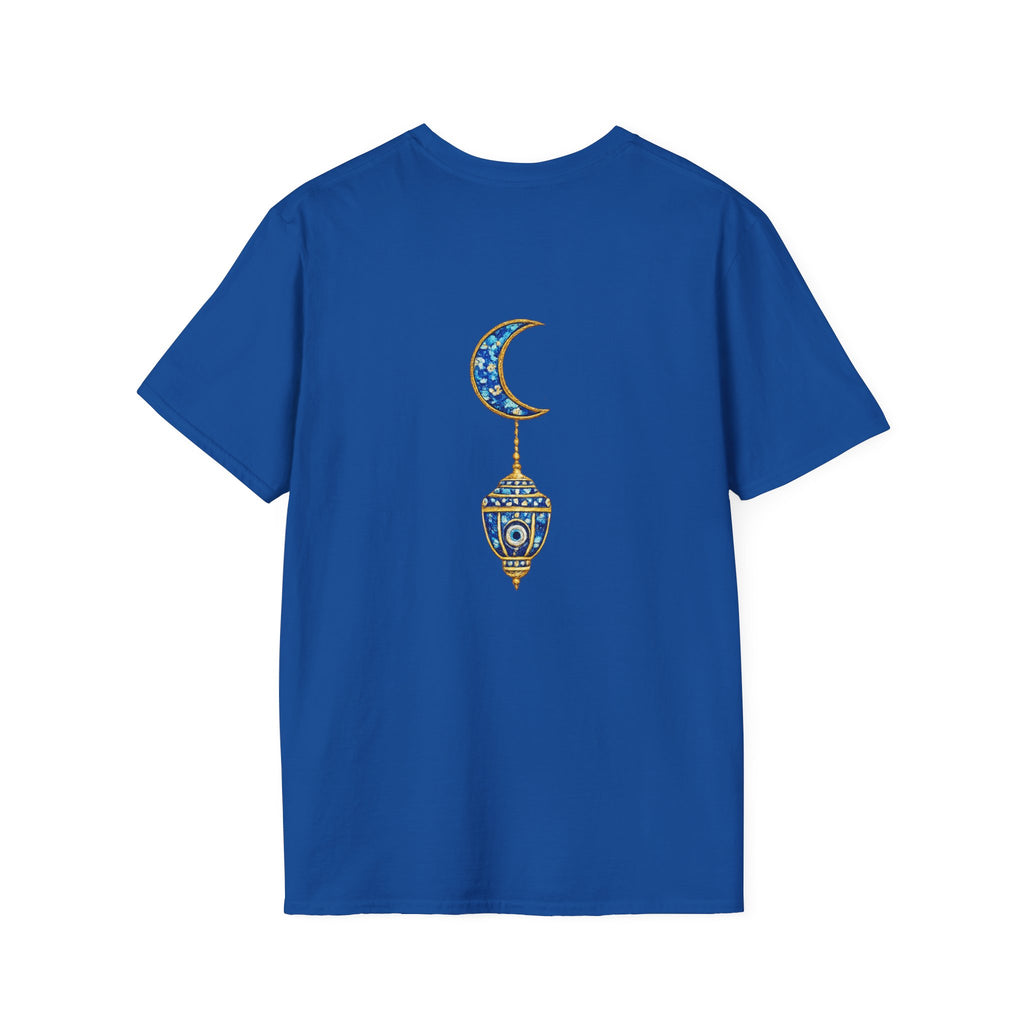 Evil Eye Crescent Lantern T‑Shirt — Protective Nazar Tee with Moon Lantern Design