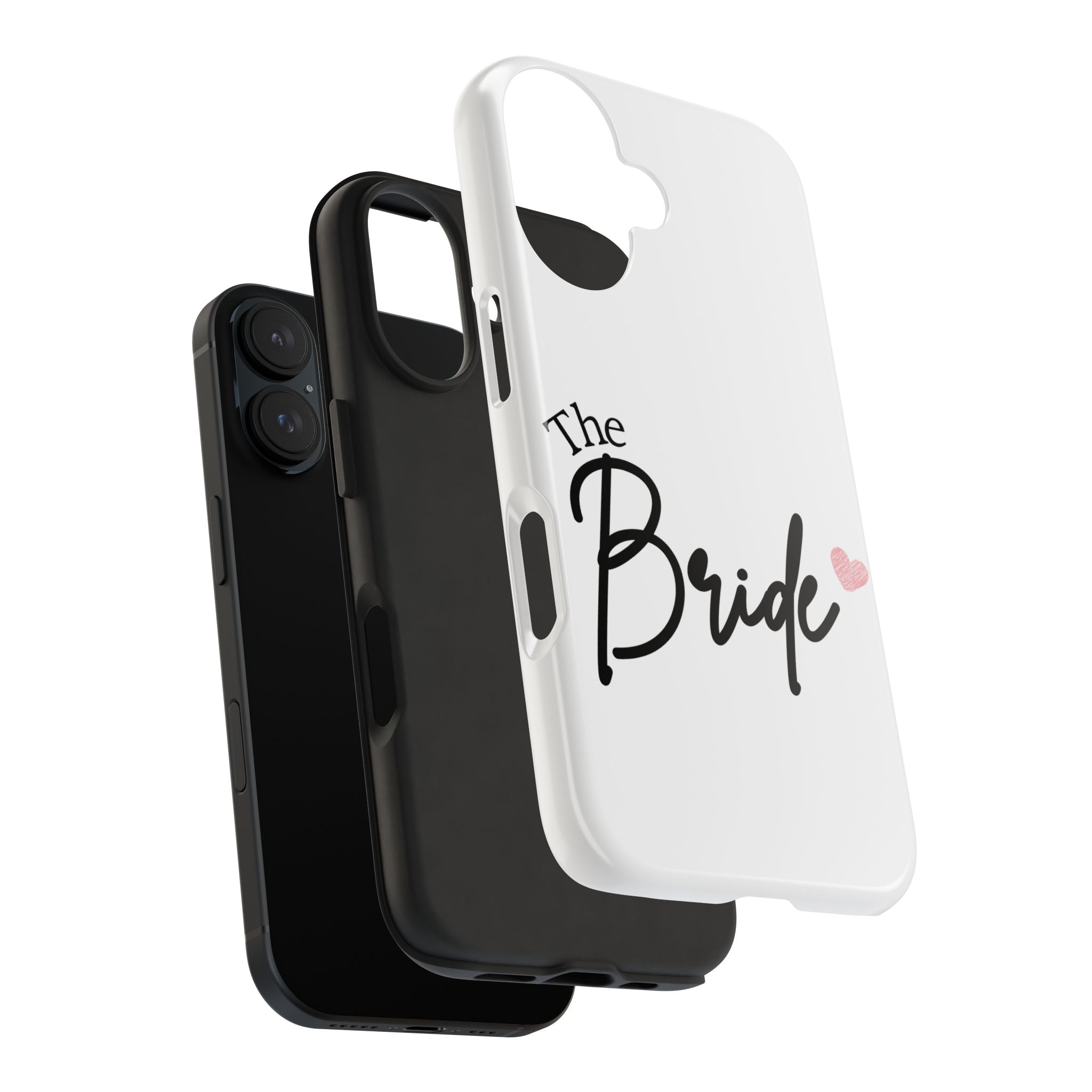 Bride Tough Phone Case — "The Bride" Script with Pink Heart | Bachelorette & Wedding Accessory