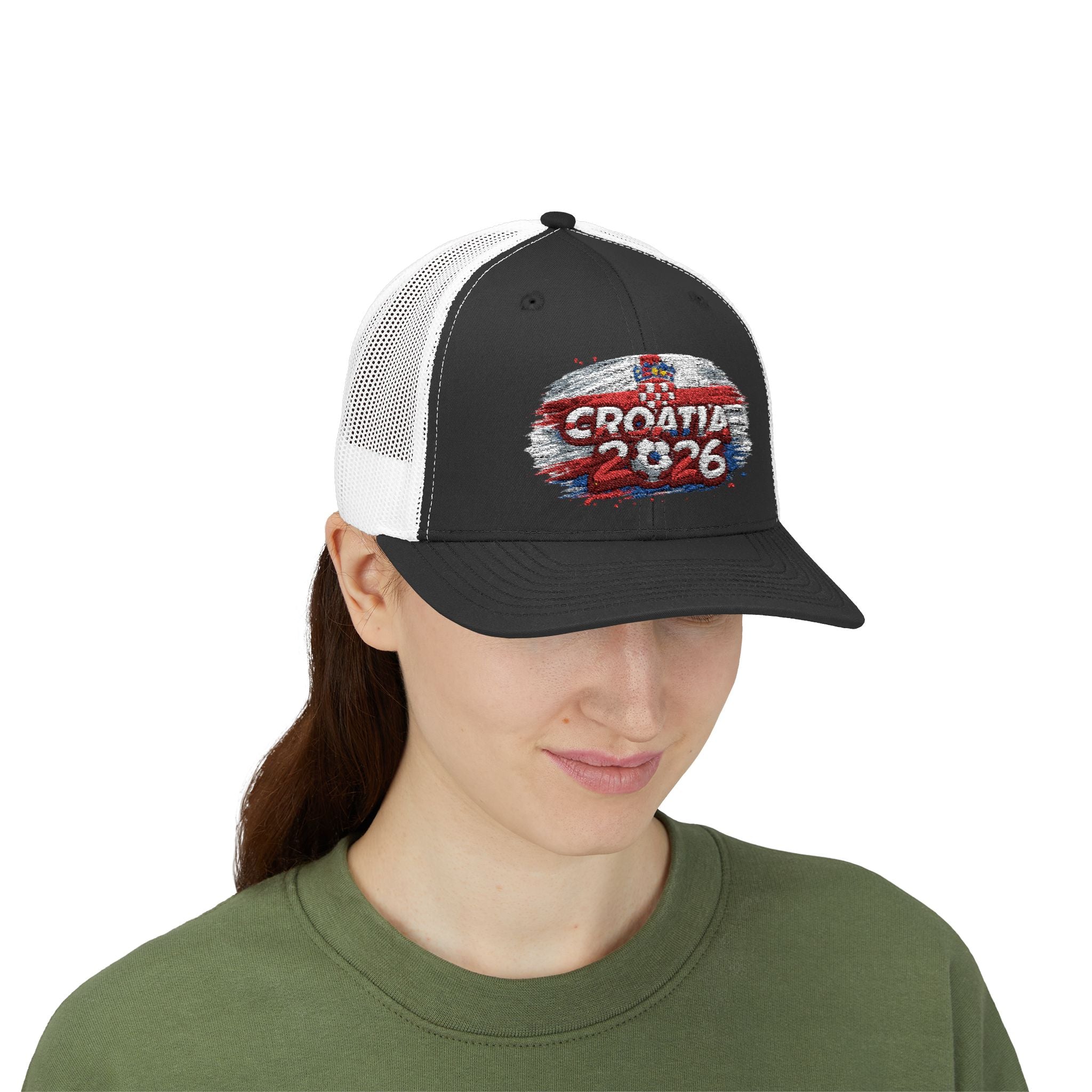 Croatia 2026 Sparkle Flag Trucker Cap