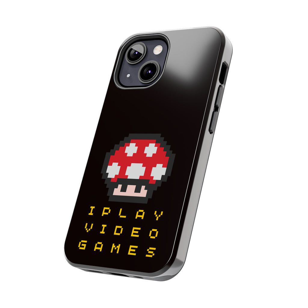 I Play Video Games Pixel Mushroom Phone Case — Tough Protective Gamer Case
