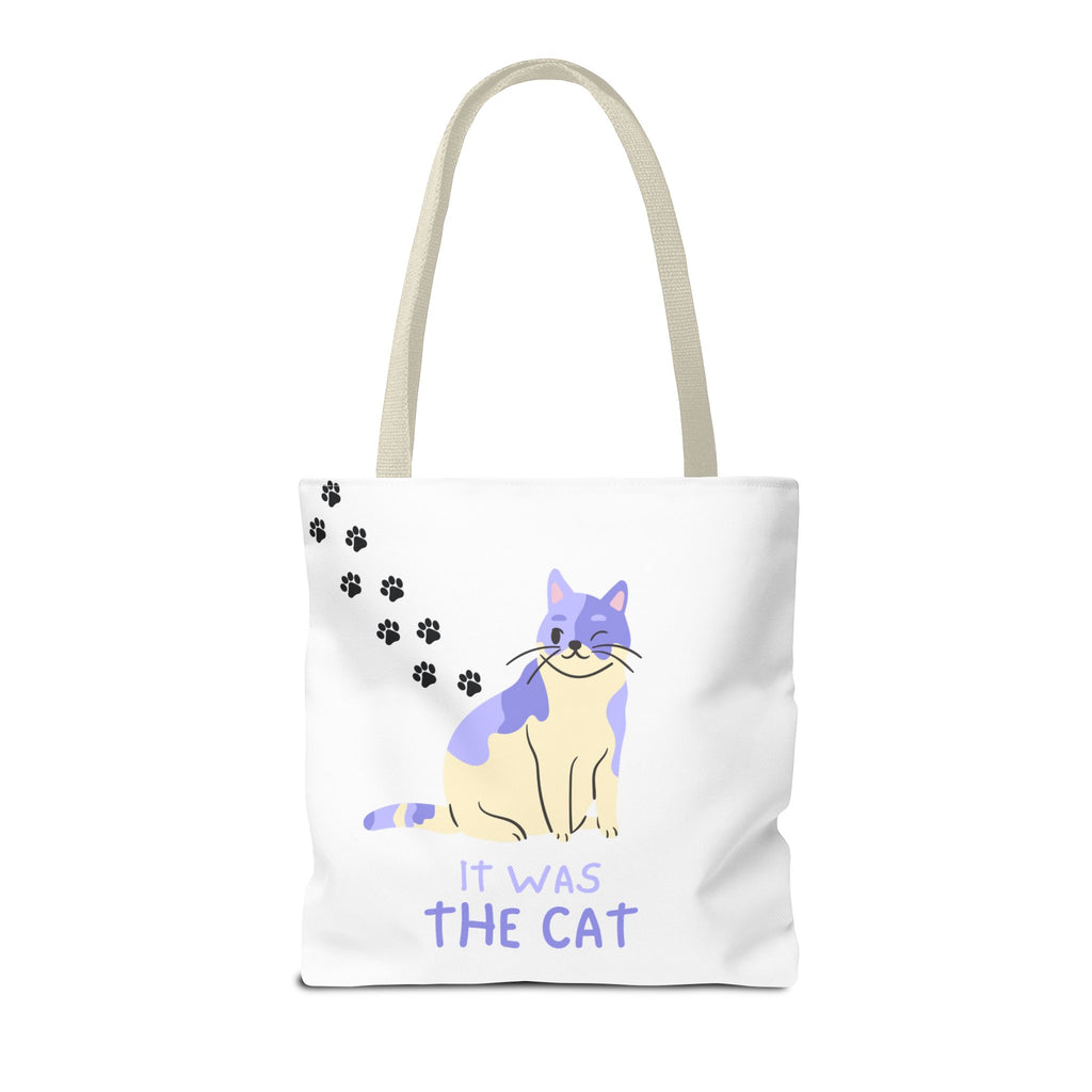 Cat Paw Print Tote — "It Wasn't Me" Funny Cat Tote Bag