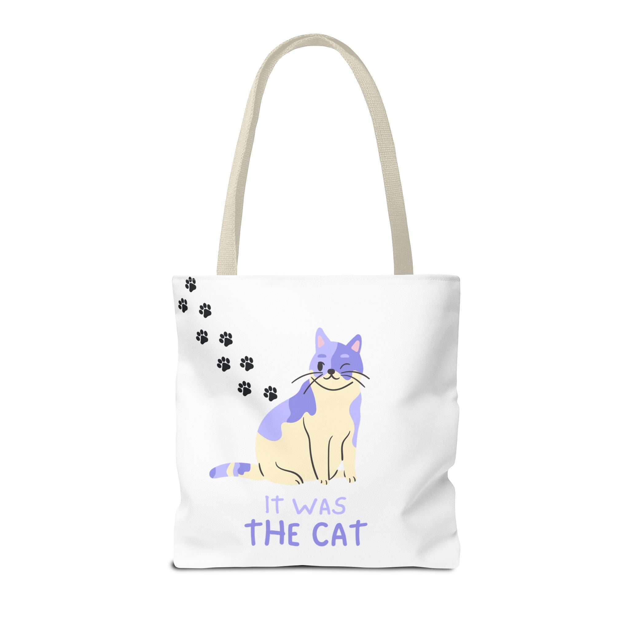 Cat Paw Print Tote — "It Wasn't Me" Funny Cat Tote Bag