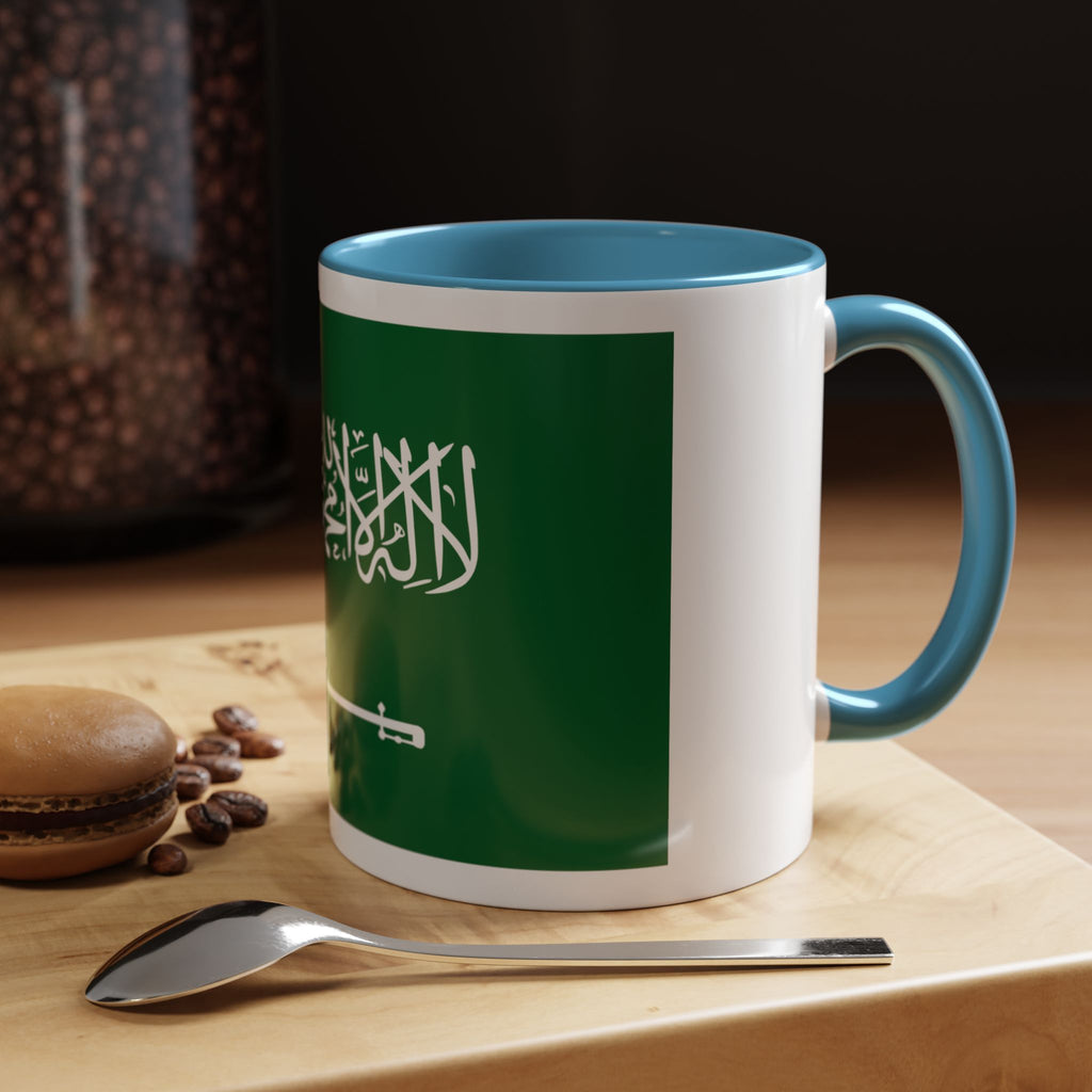 Saudi Arabia Flag Accent Coffee Mug — Patriotic 11/15oz Ceramic