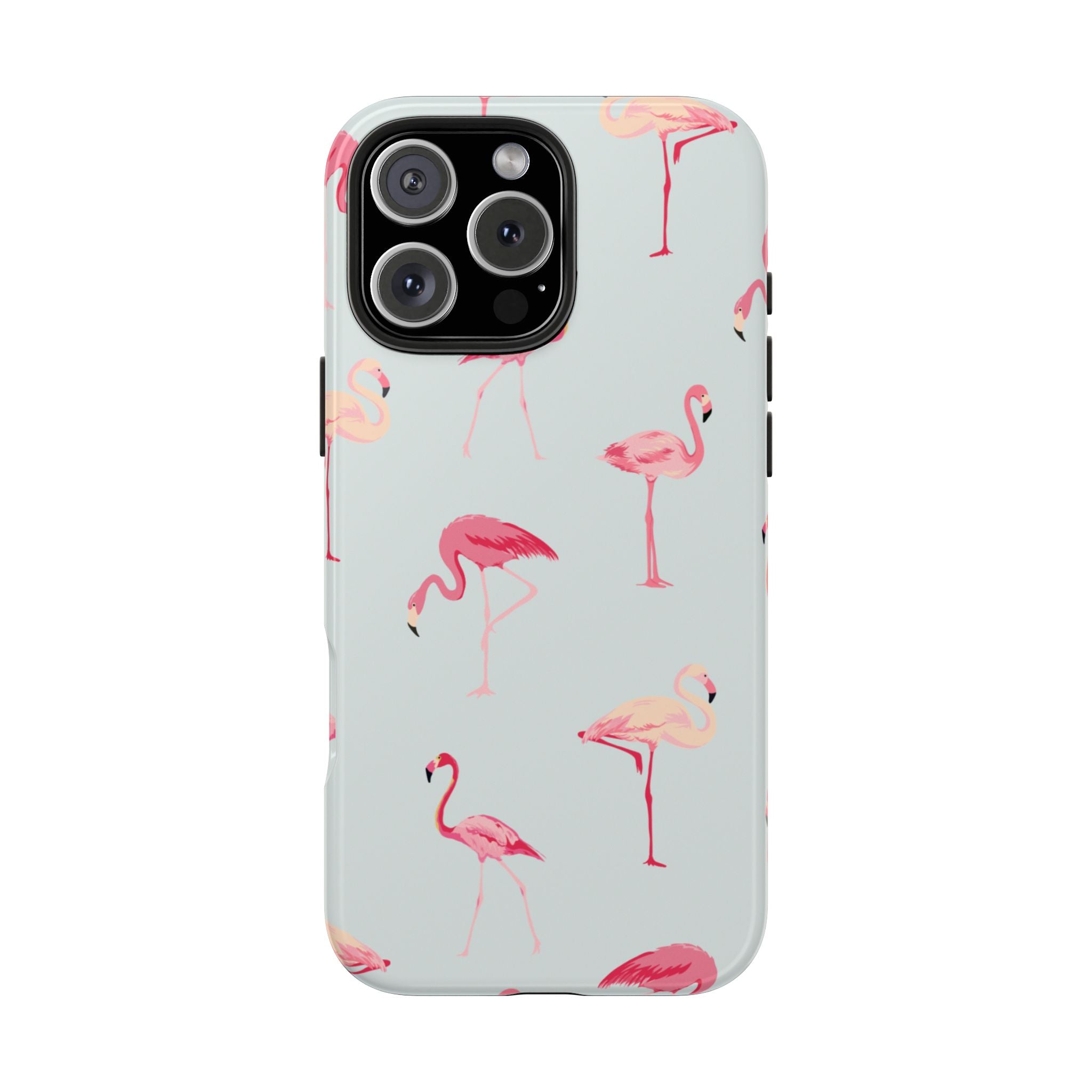 Flamingo Pattern Tough Phone Case — Cute Pink Birds Protective Phone Cover