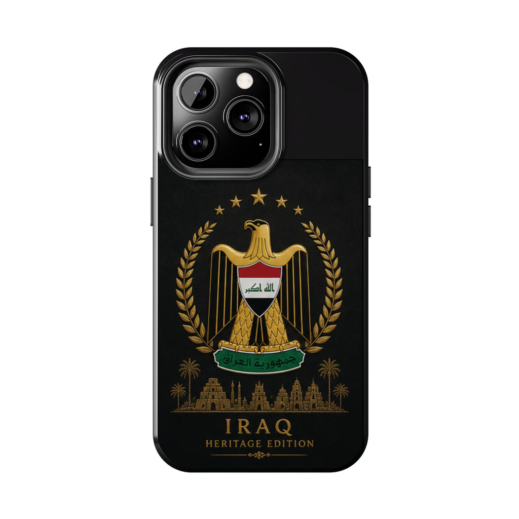 Iraq Coat of Arms Tough Phone Case — Arabic ‘Allahu Akbar’ Military Eagle Design
