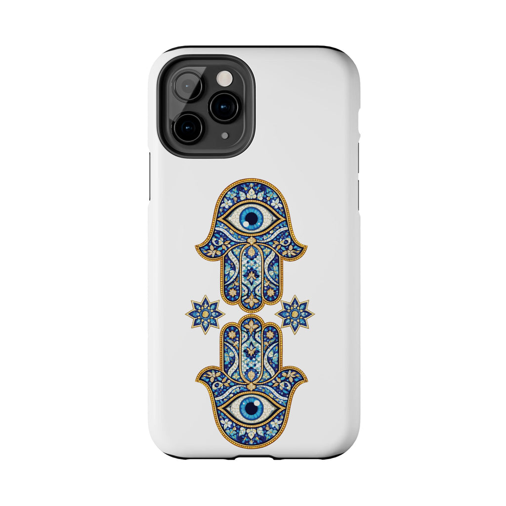 Hamsa Eye Tough Phone Case — Blue Mosaic Protective Phone Cover