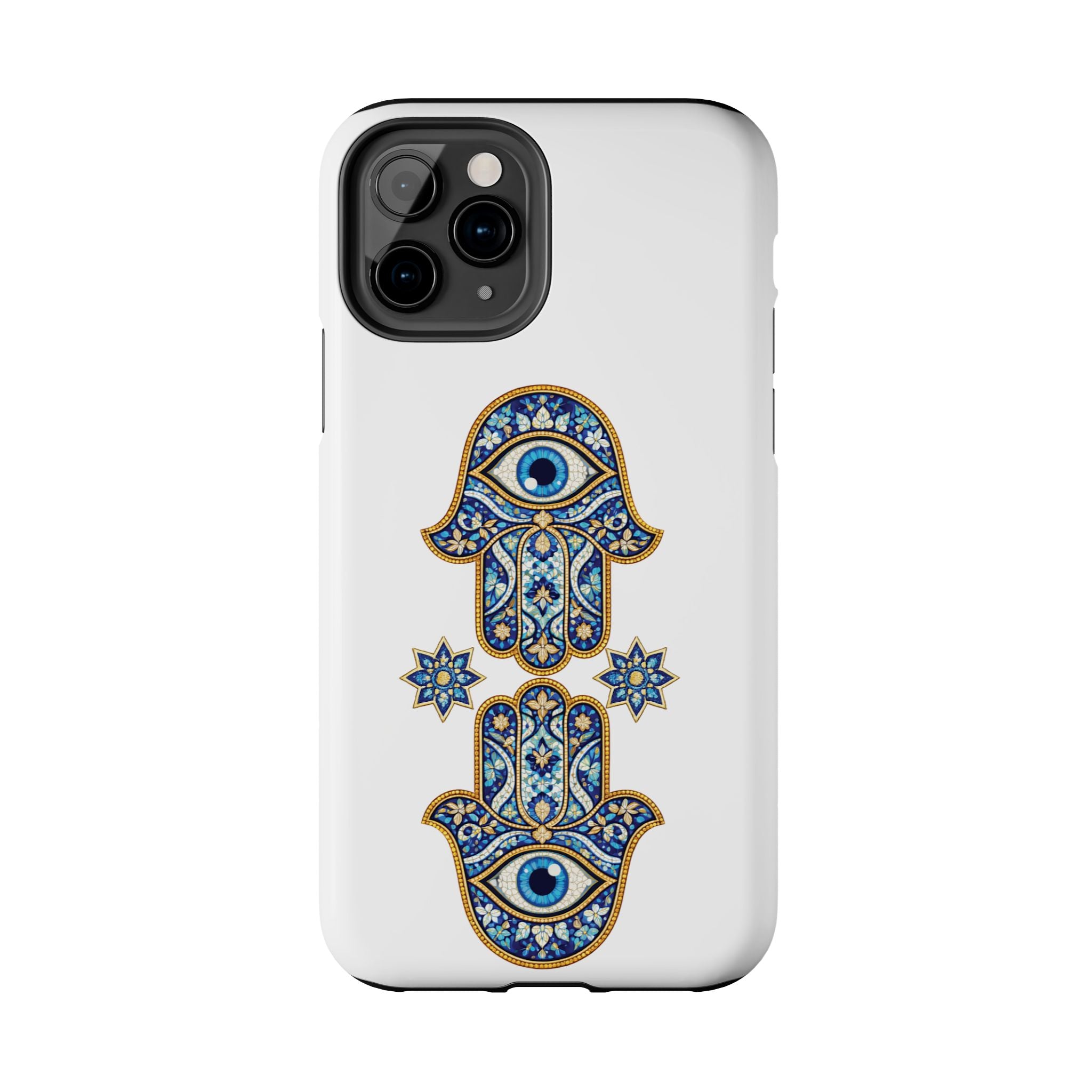 Hamsa Eye Tough Phone Case — Blue Mosaic Protective Phone Cover