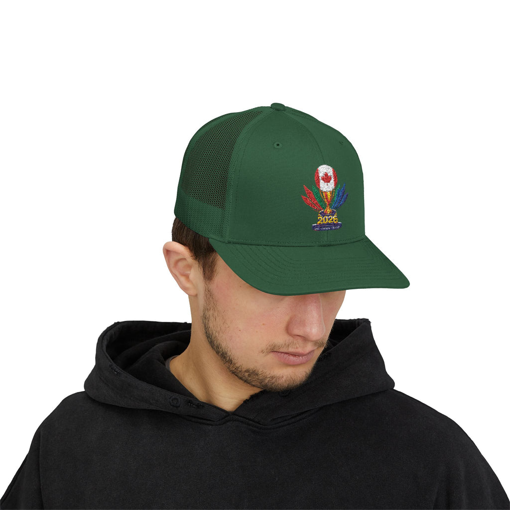 Embroidered Colorful Trophy Trucker Cap - Snapback Mesh Hat
