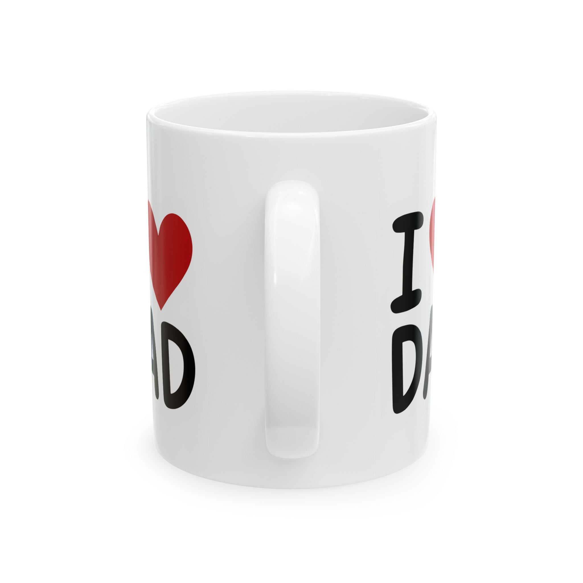 I Heart Dad Ceramic Mug — "I  Dad" Father & Child Drawing Coffee Cup (11oz)
