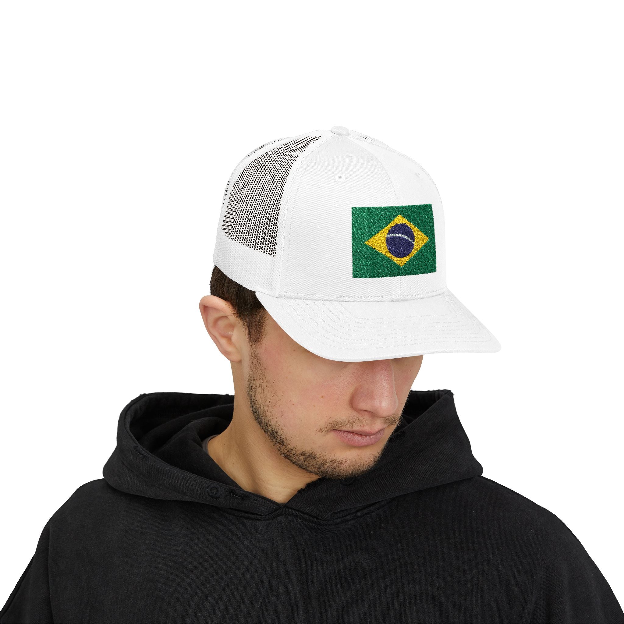 Brazil Flag Snapback Trucker Cap — Embroidered Brazilian Flag Hat