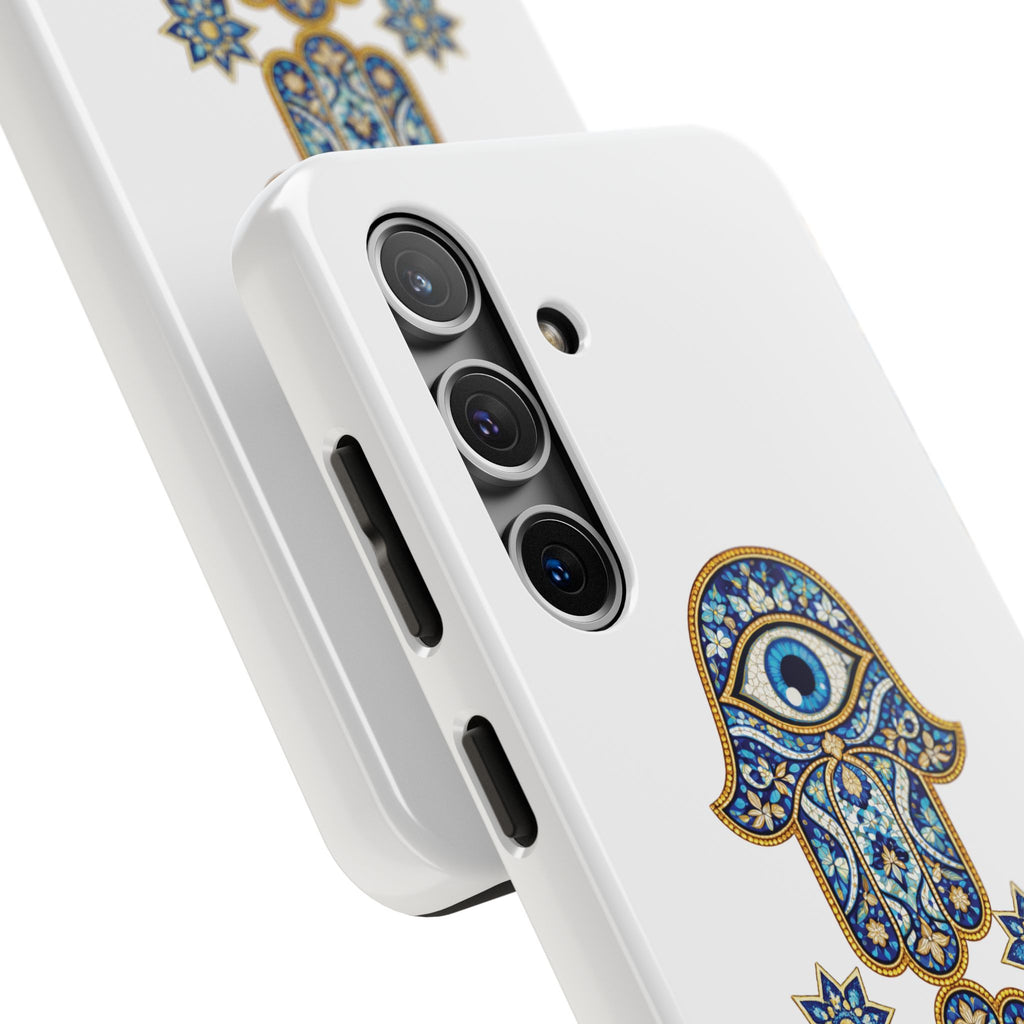 Hamsa Eye Tough Phone Case — Blue Mosaic Protective Phone Cover