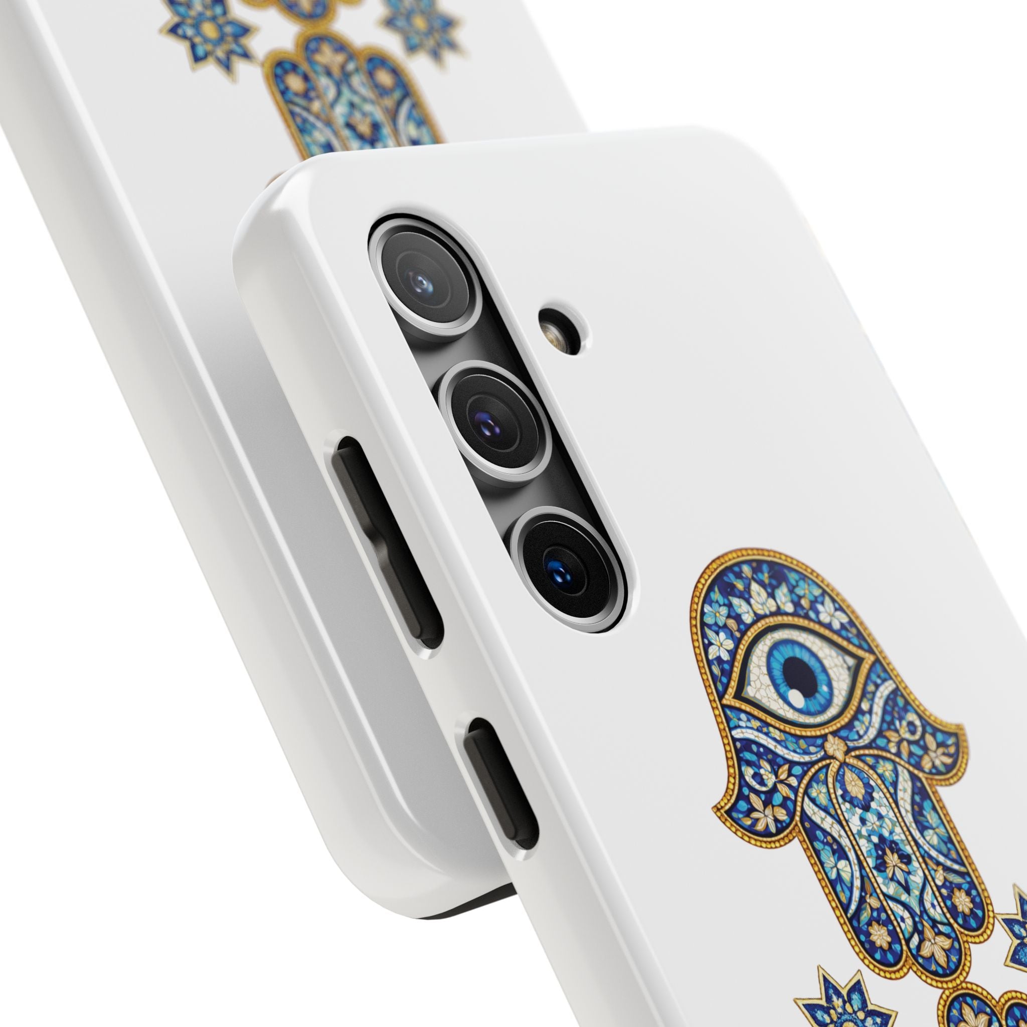 Hamsa Eye Tough Phone Case — Blue Mosaic Protective Phone Cover