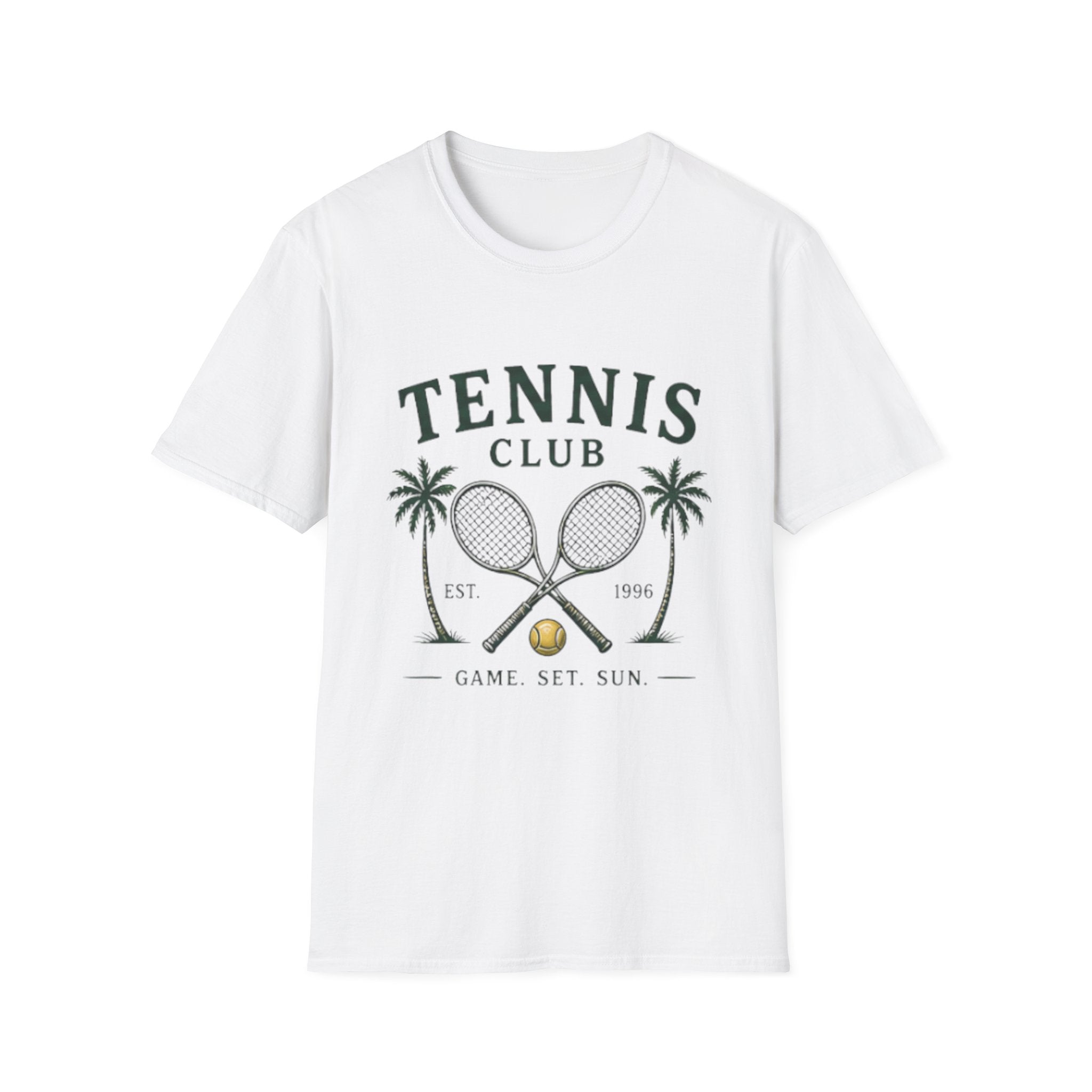 Tennis Club Vintage Graphic unisex T-Shirt — Game Set Sun Palm Court Tee