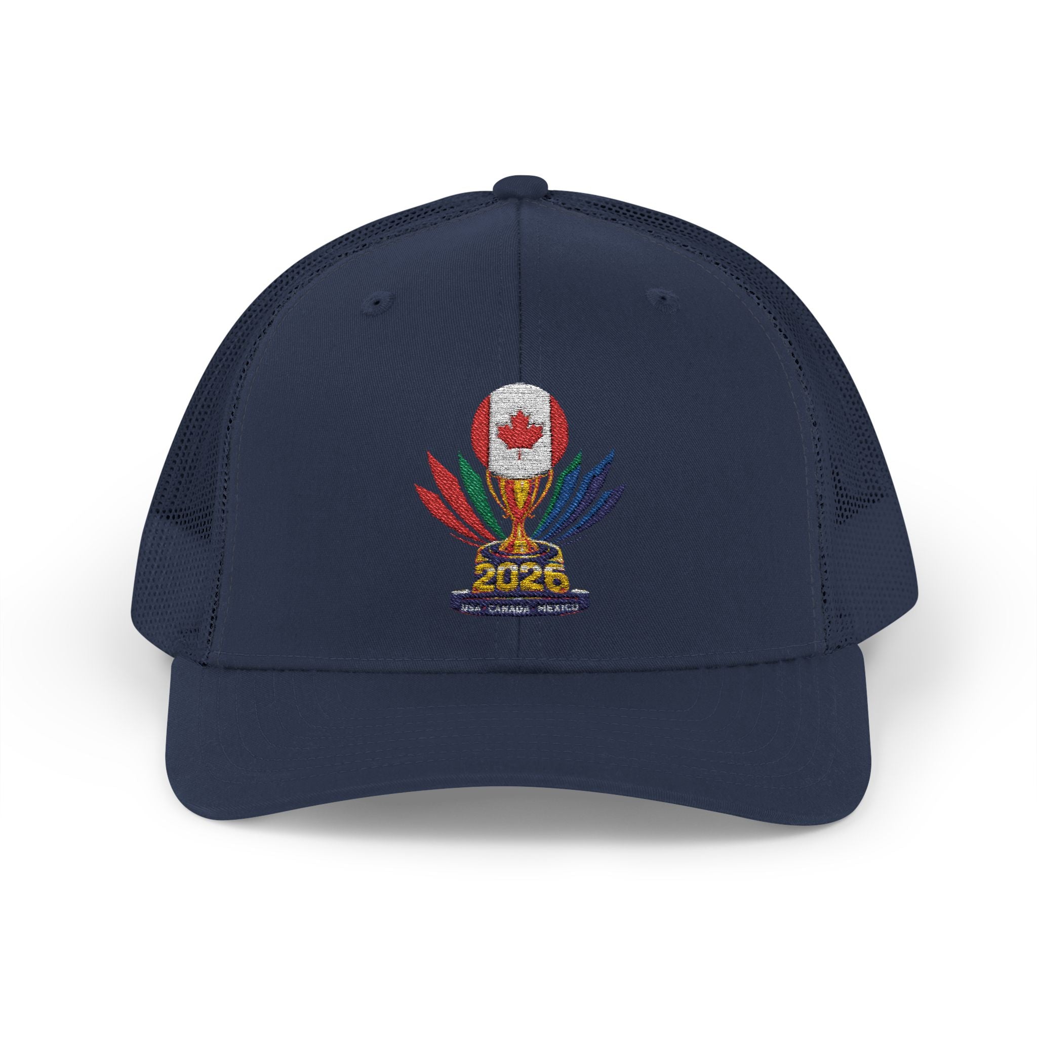 Embroidered Colorful Trophy Trucker Cap - Snapback Mesh Hat