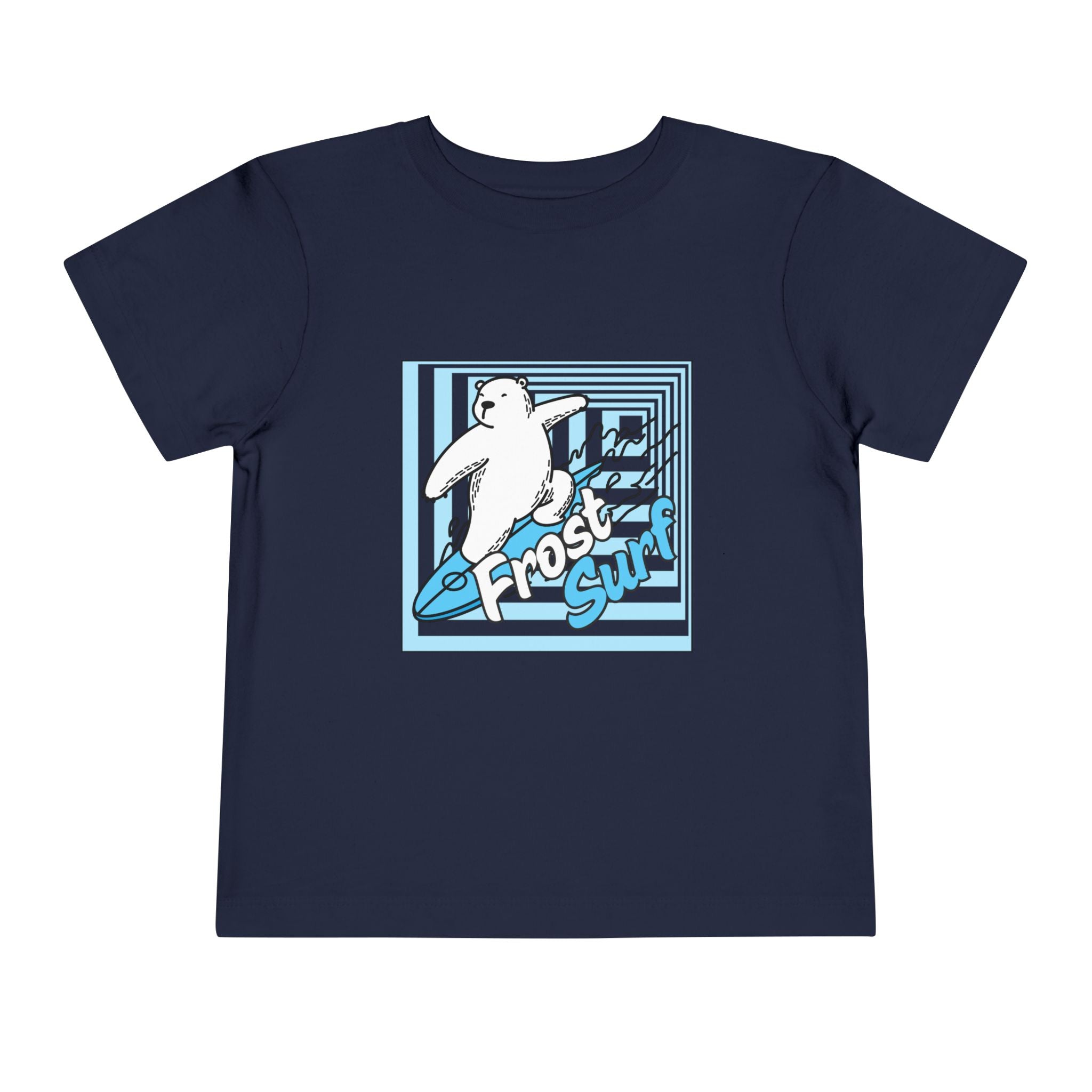 Frost Surf Polar Bear Toddler Tee — Cute Surfing Arctic Graphic Shirt